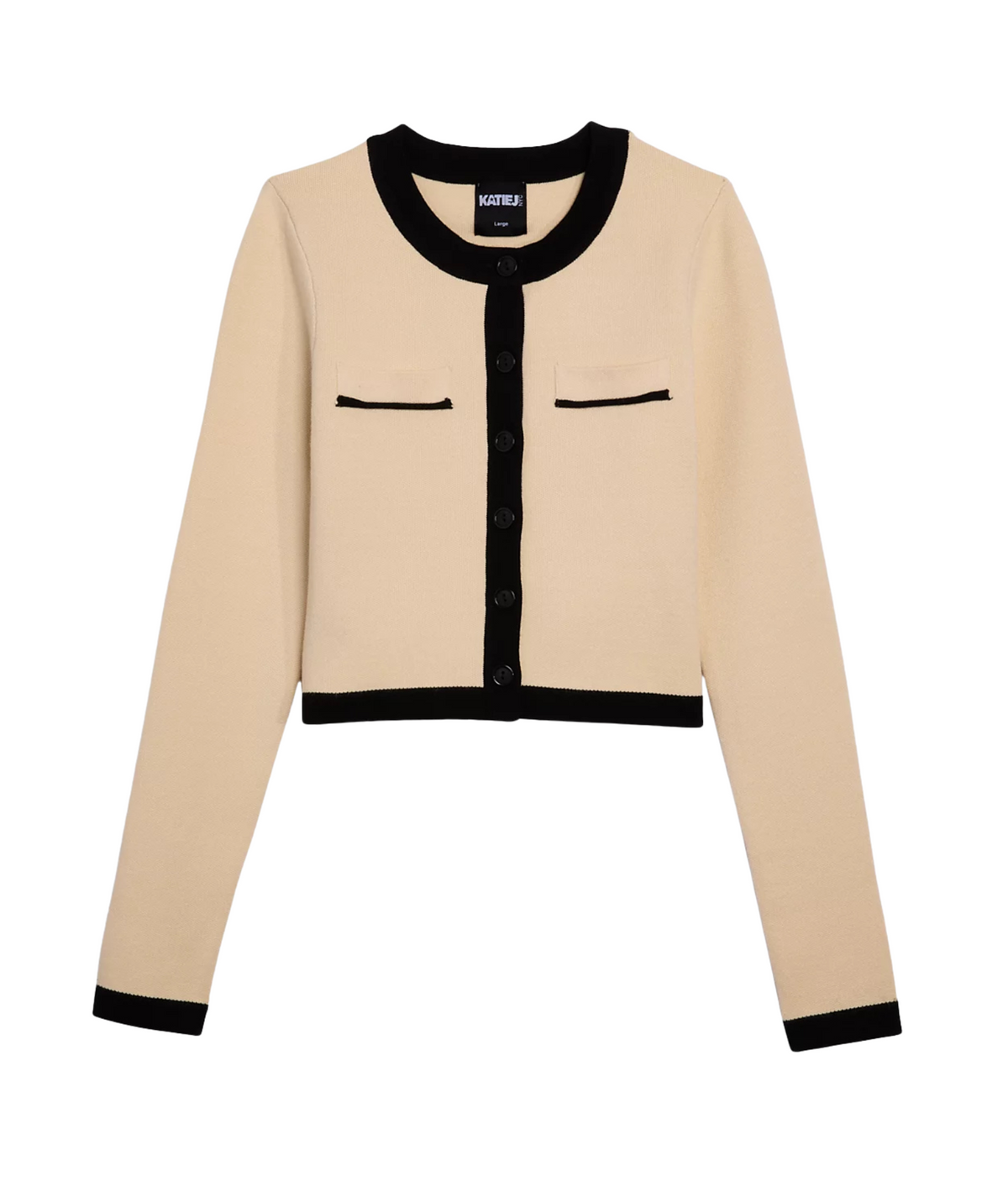 Katie J NYC Girls Whitney Cardigan Cream/Black Girls Casual Tops Katie J NYC