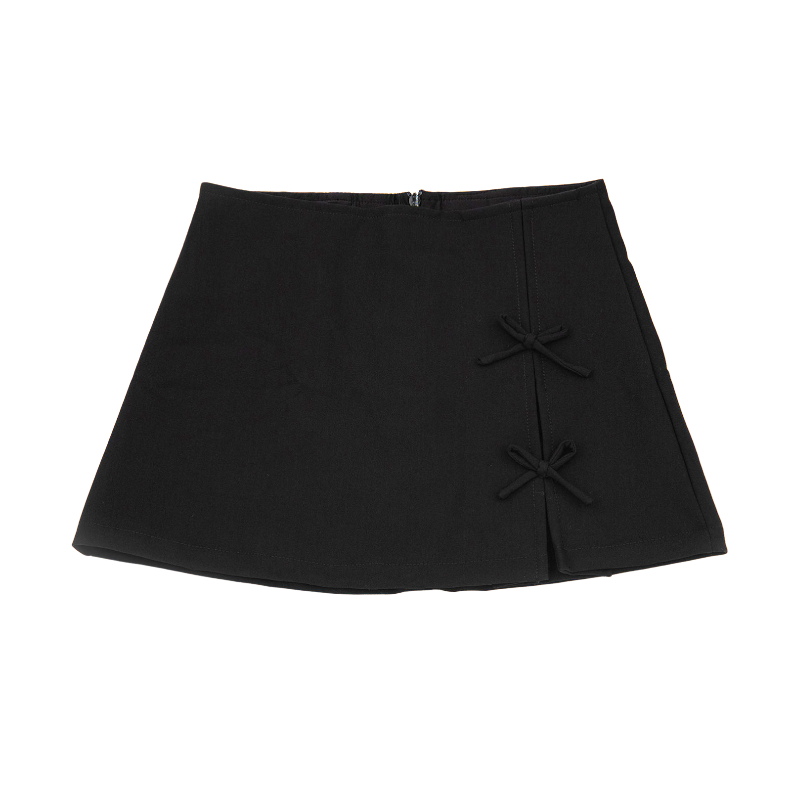 FBZ Girls Mattie Black Gabardine Bow Skirt Girls Casual Bottoms FBZ Flowers By Zoe Black Y/XS (6X)