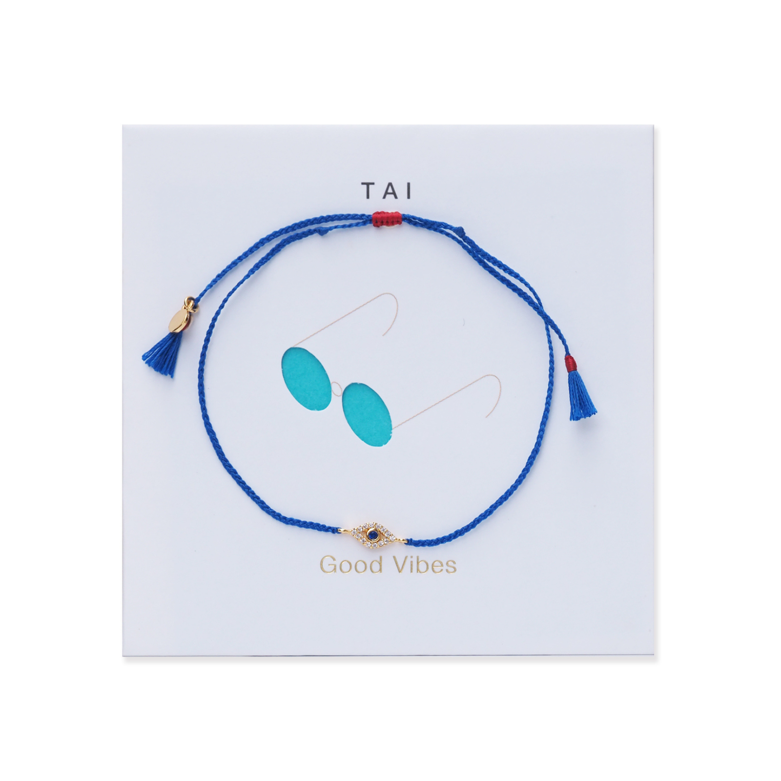 TAI Bracelet Card Gold/Blue Evil Eye Jewelry - Trend TAI Gold