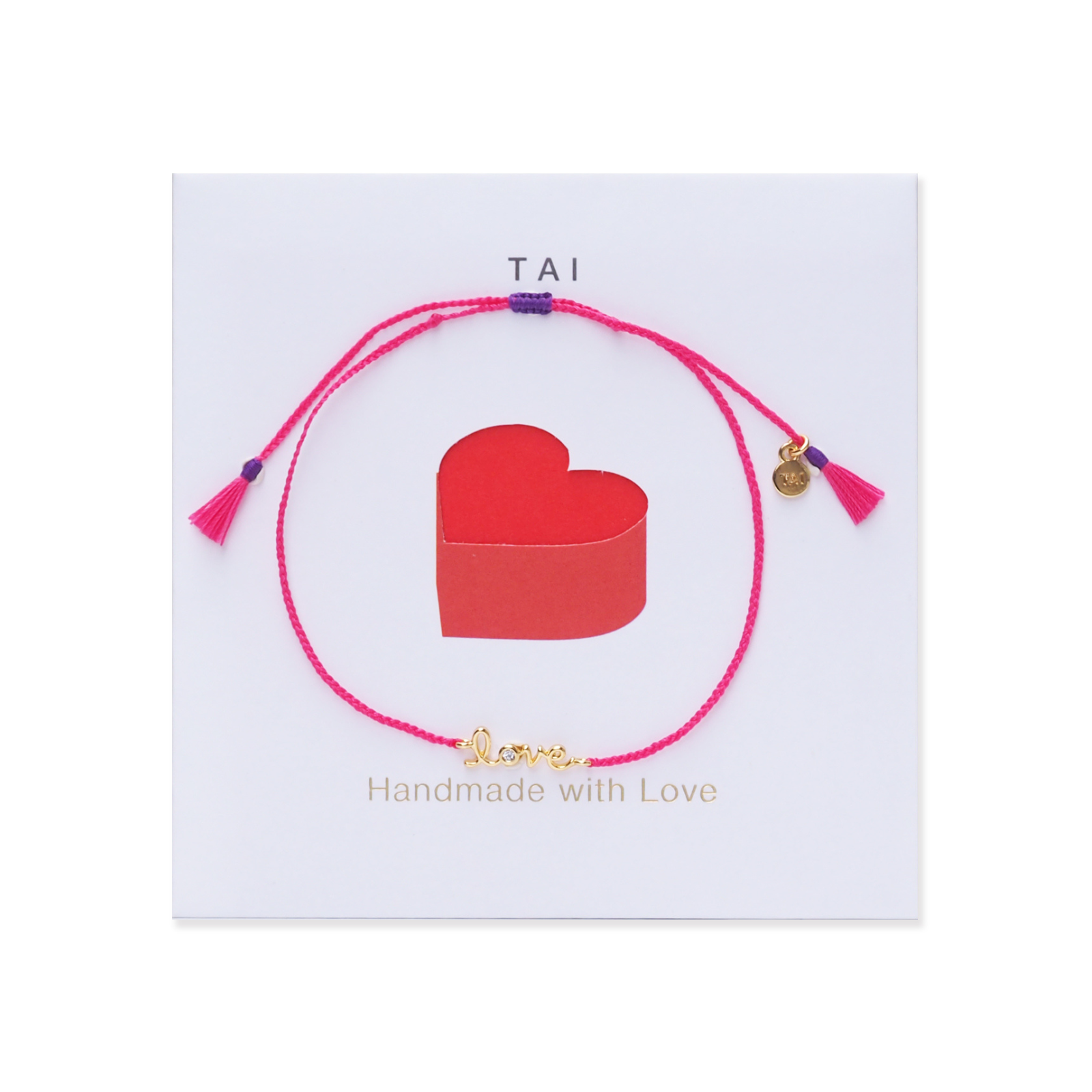 TAI Bracelet Card Gold/Red Love Jewelry - Trend TAI Gold