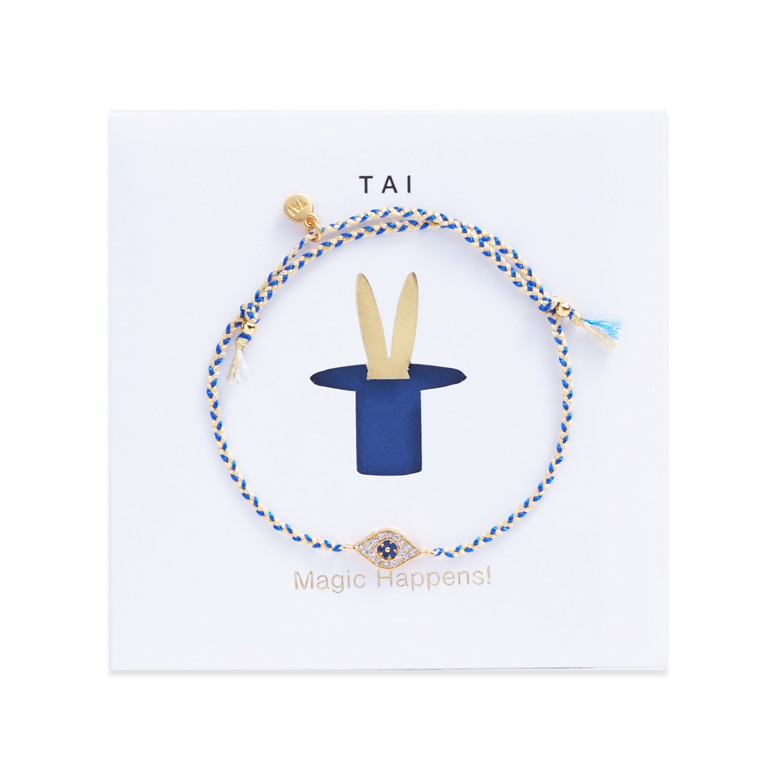 TAI Bracelet Card Gold/Braided Evil Eye Jewelry - Trend TAI Gold