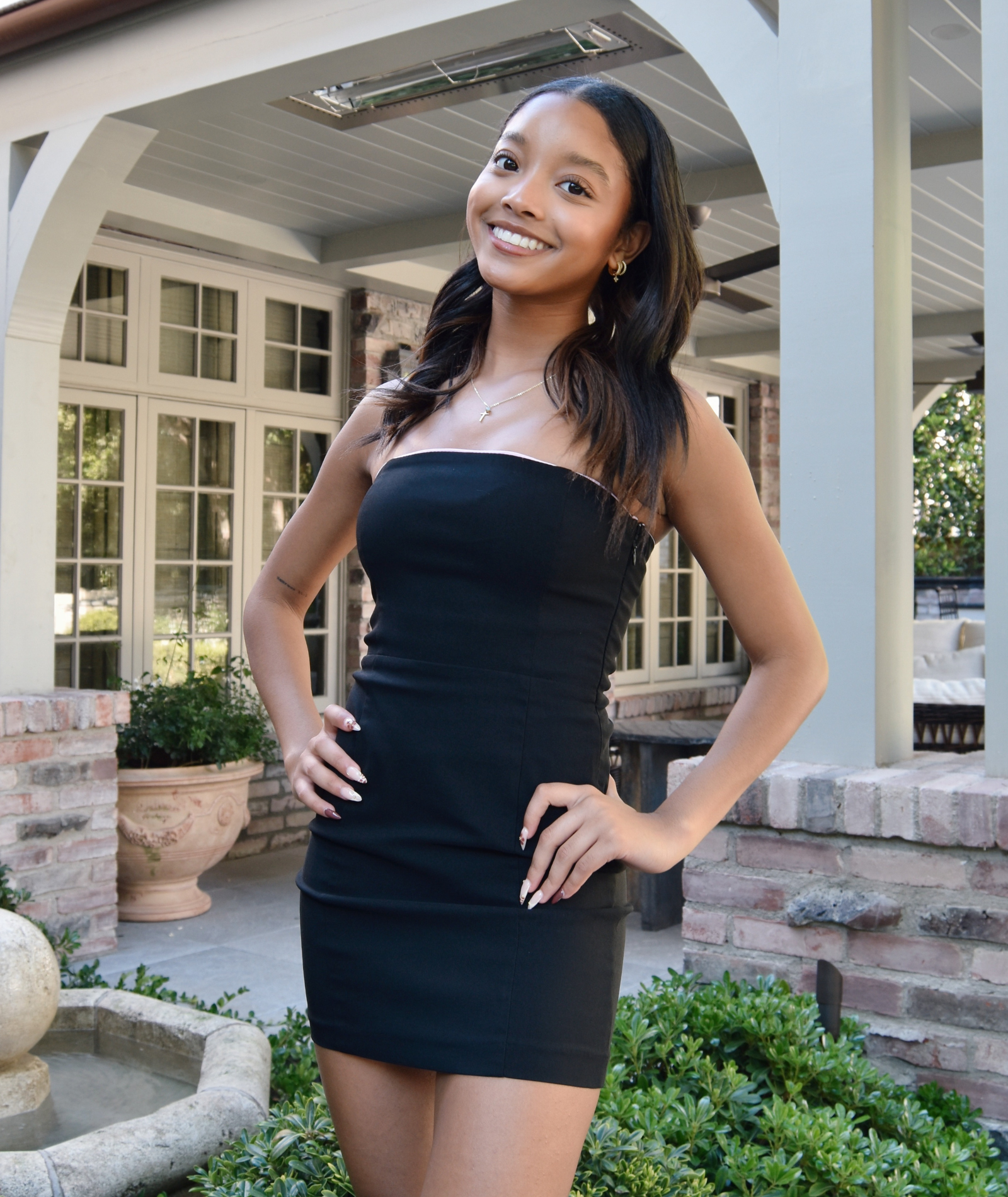 Katie J NYC Girls Tina Black/Pink Bow Dress Girls Special Dresses Katie J NYC