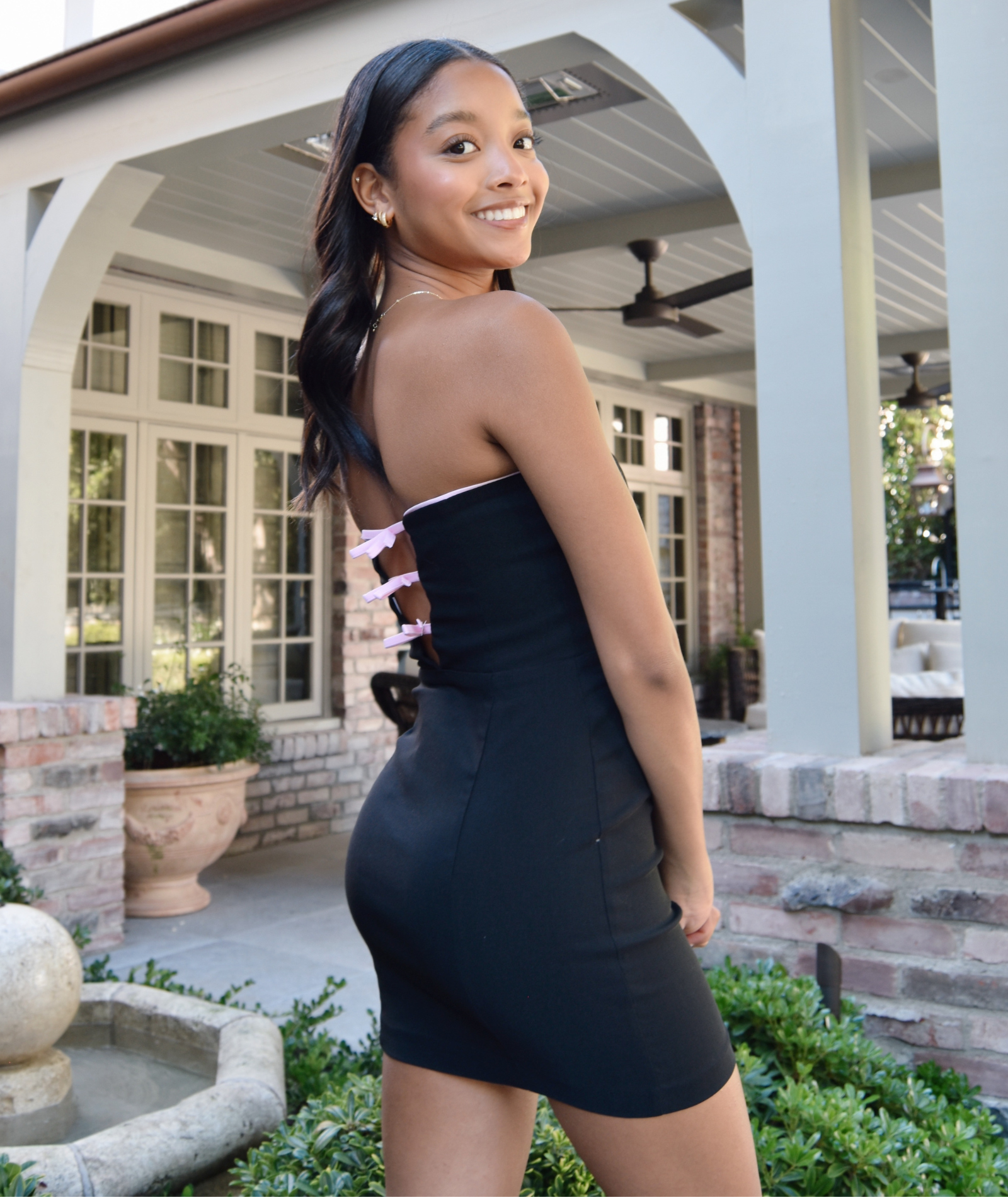 Katie J NYC Girls Tina Black/Pink Bow Dress Girls Special Dresses Katie J NYC