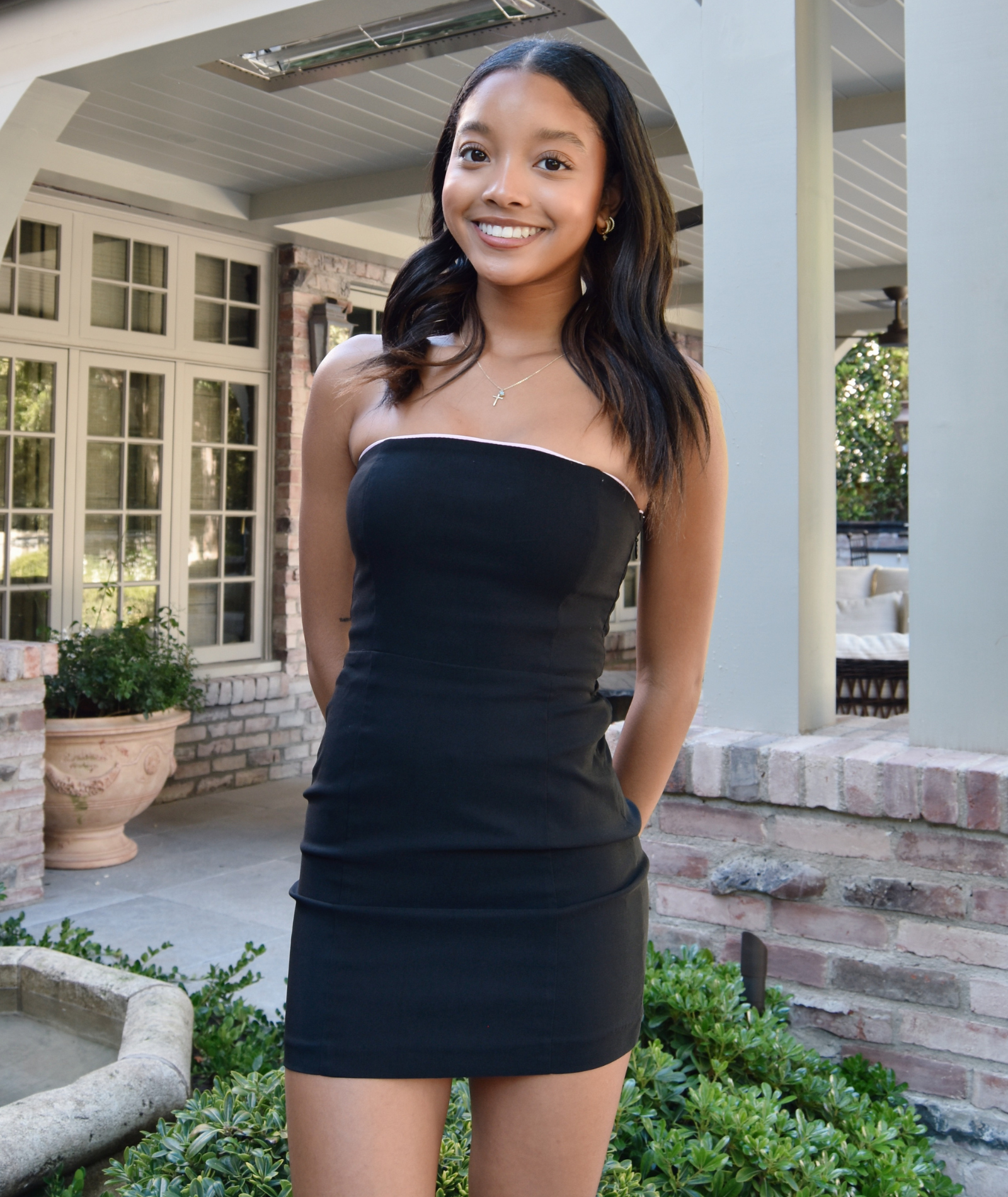 Katie J NYC Girls Tina Black/Pink Bow Dress Girls Special Dresses Katie J NYC