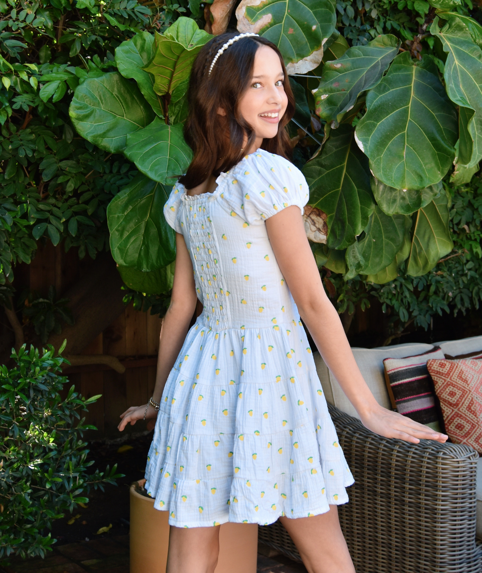 FBZ Girls Sorrento Lemon Dress Girls Casual Dresses FBZ Flowers By Zoe