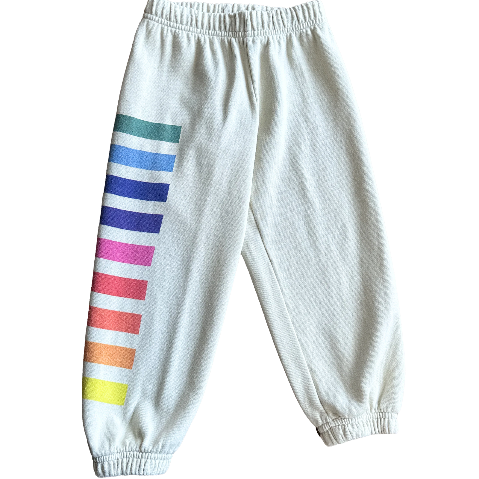 Rowdy Sprout Girls True Colors Sweatpants Bone Girls Casual Bottoms Rowdy Sprout Ivory Y/XS (6X)