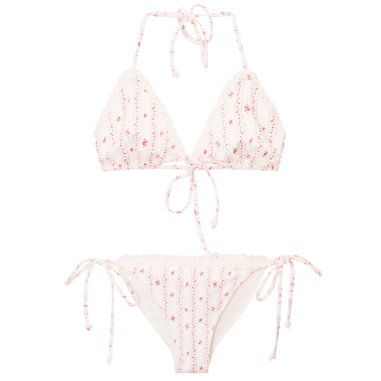 Love Shack Fancy Tween Dannie Bikini Poppy Red Accessories Love Shack Fancy Floral Y/S (7/8)