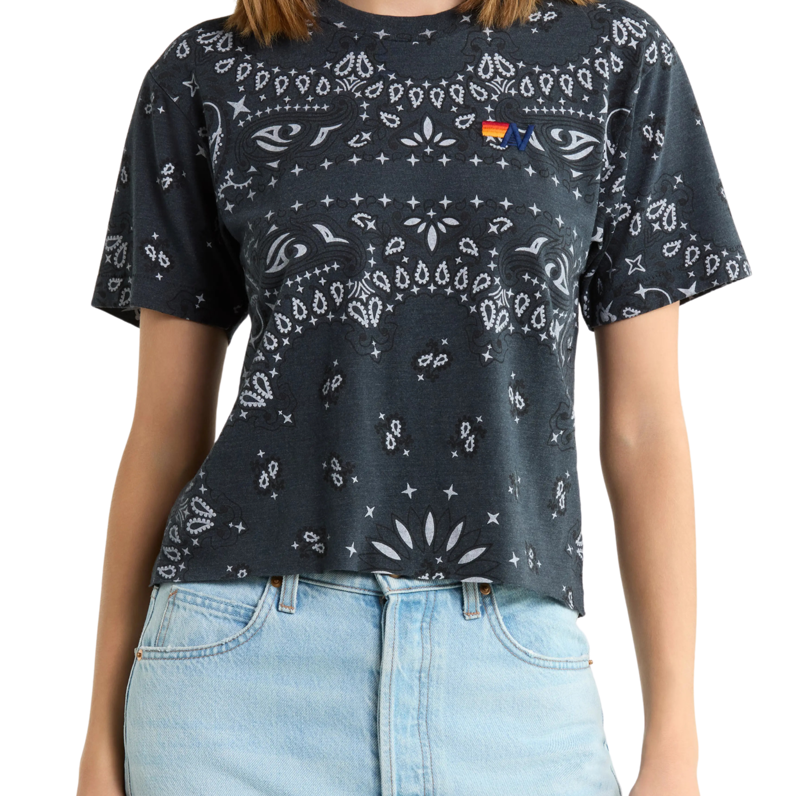 Aviator Nation Women Bandana Boyfriend Tee
