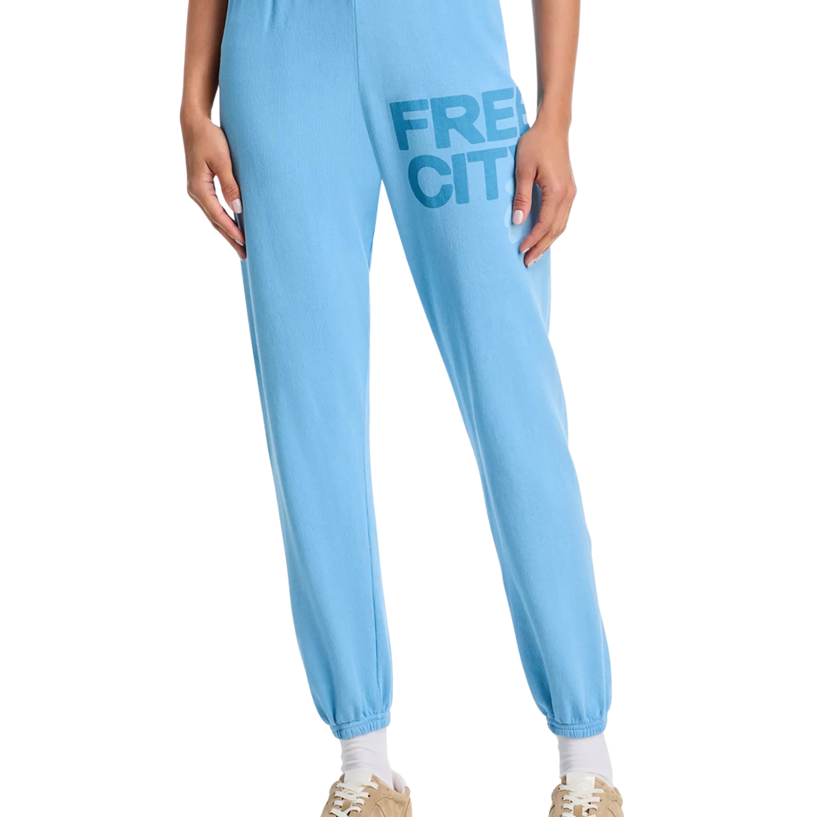 FREECITY Women Large Sweatpants Blue Milk Womens Casual Bottoms FREECITY Blue Juniors/Women XS