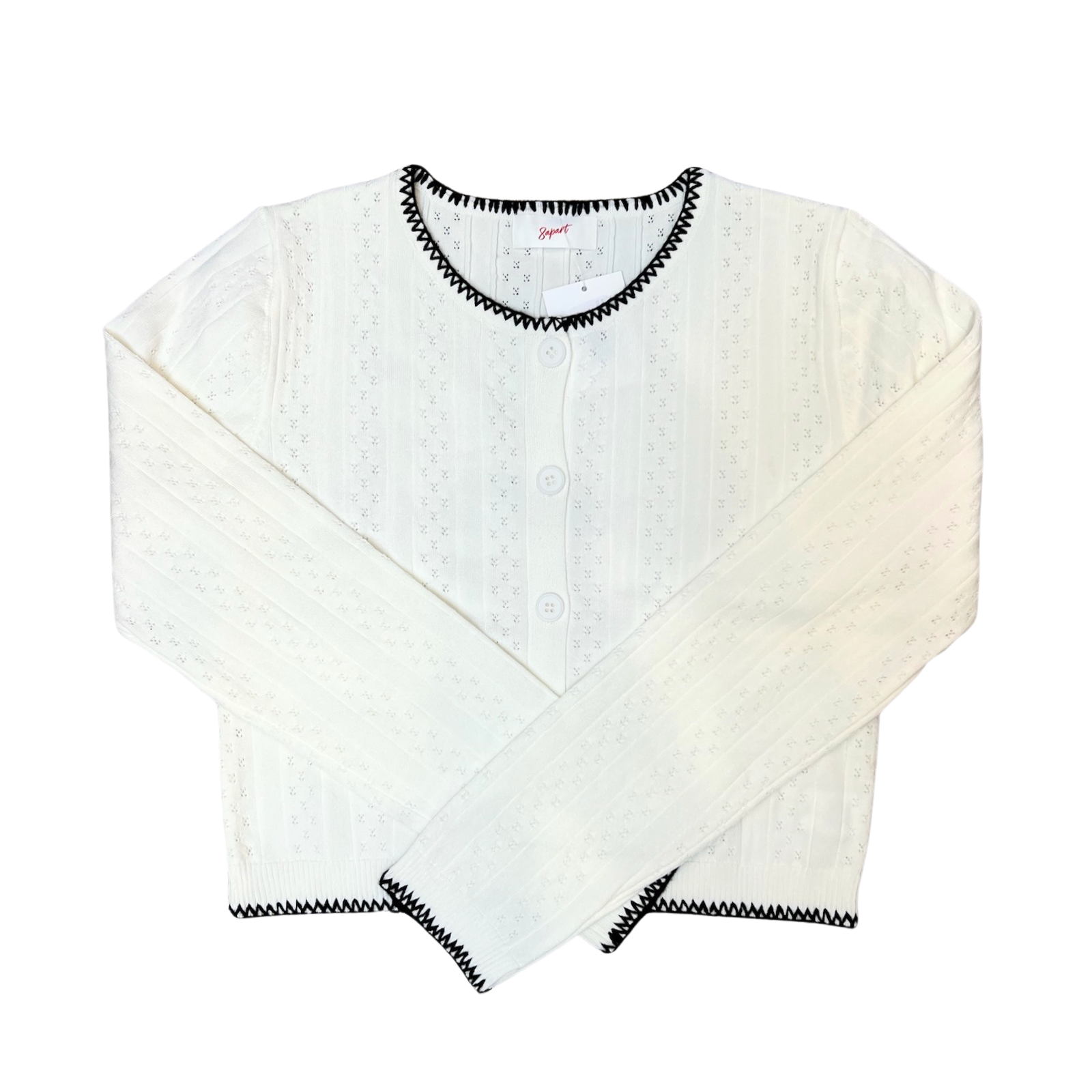 8apart Women Vallie Pointelle Stitch Cardigan