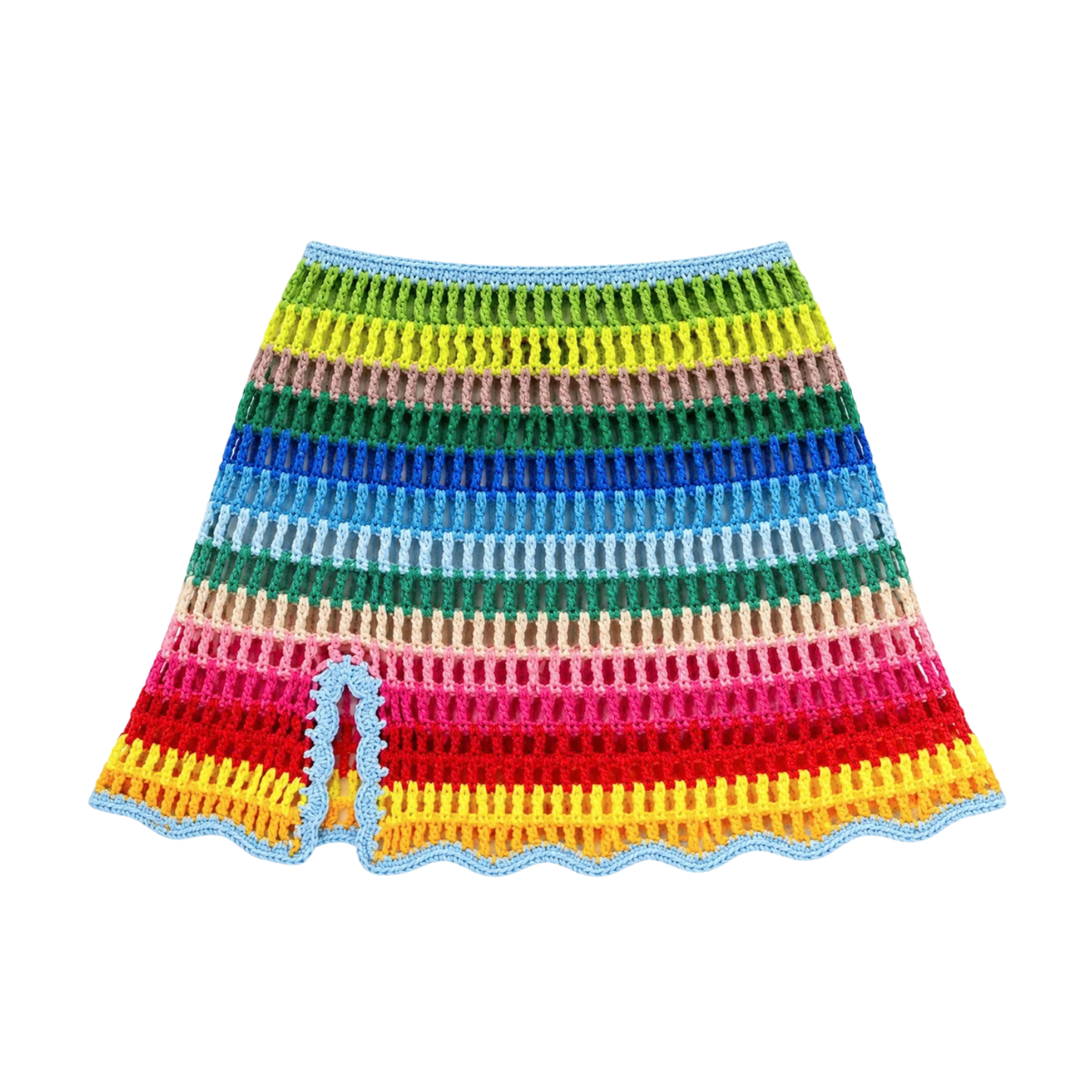 Katie J NYC Girls Palmer Rainbow Crochet Mini Skirt