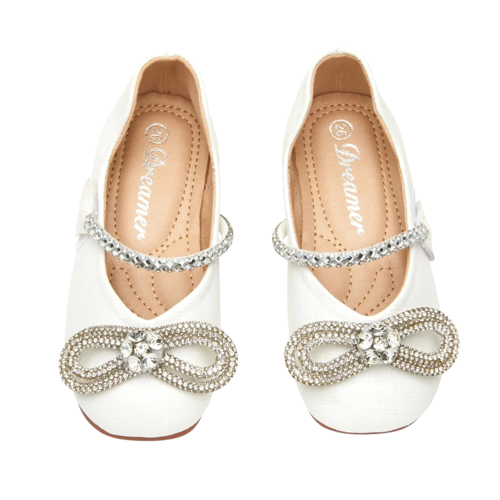 Mini Dreamers Girls Chloe Ivory Ballet Flats Accessories Mini Dreamers Ivory Shoes/33