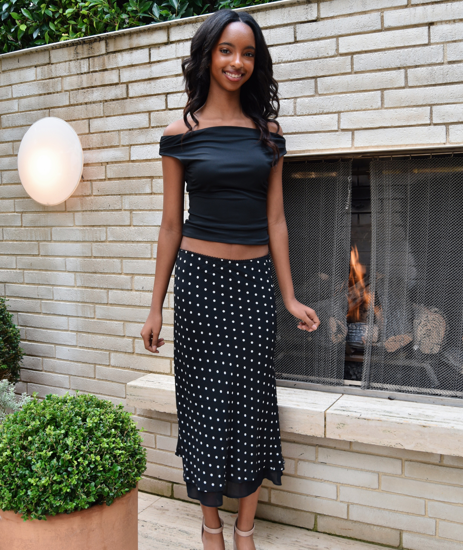 8apart Women Wren Polka Dot Midi Skirt Womens Casual Tops 8apart