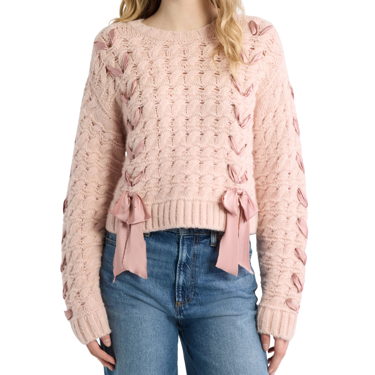 Love Shack Fancy Women Quimby Pullover Womens Casual Tops Love Shack Fancy Juniors/Women XXS Pink