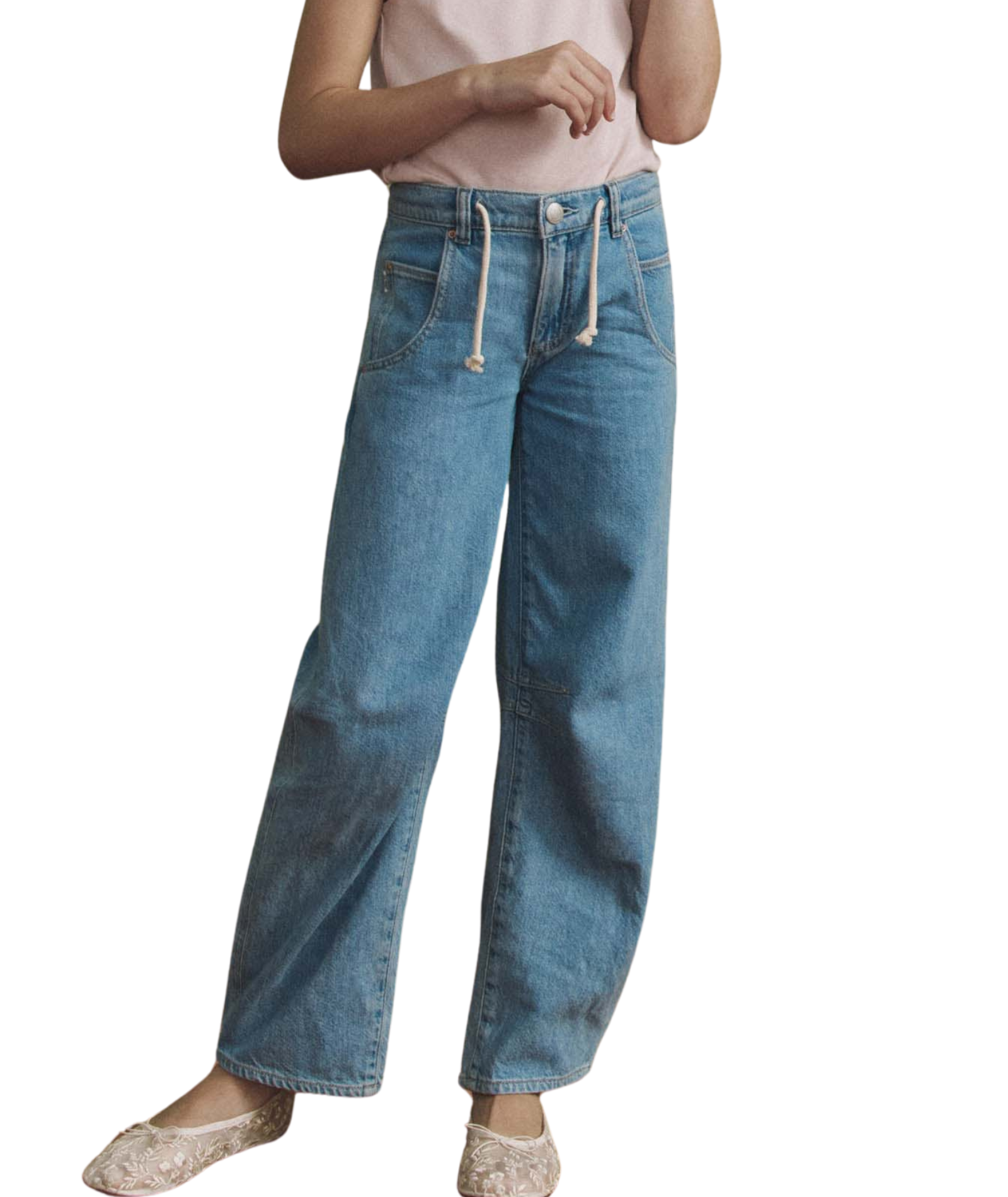DL1961 Girls Lilia Beachwave Aura Drawcord Barrel Leg Jeans Girls Denim DL1961