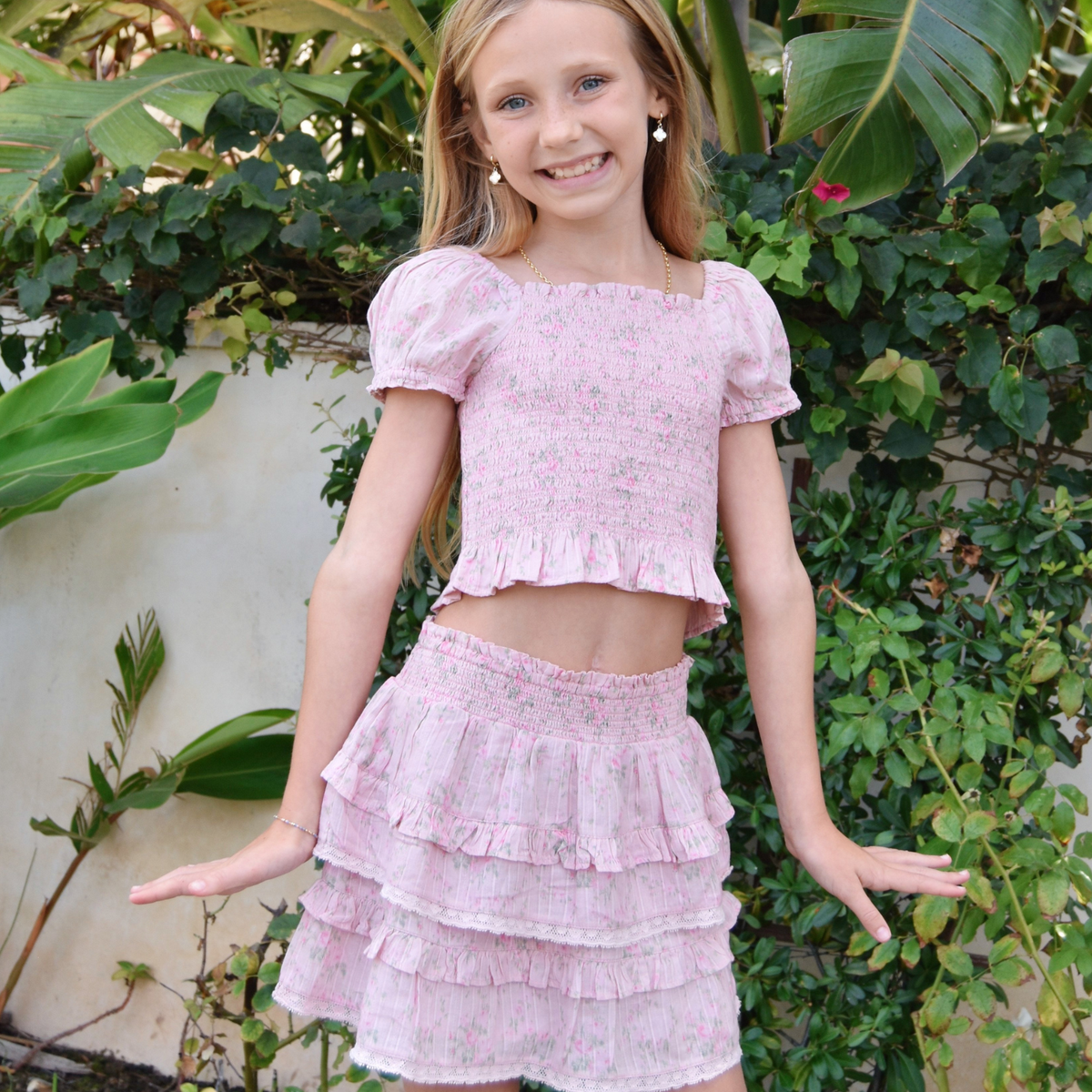 Love Shack Fancy Tween Fabielle Top Spiced Camellia