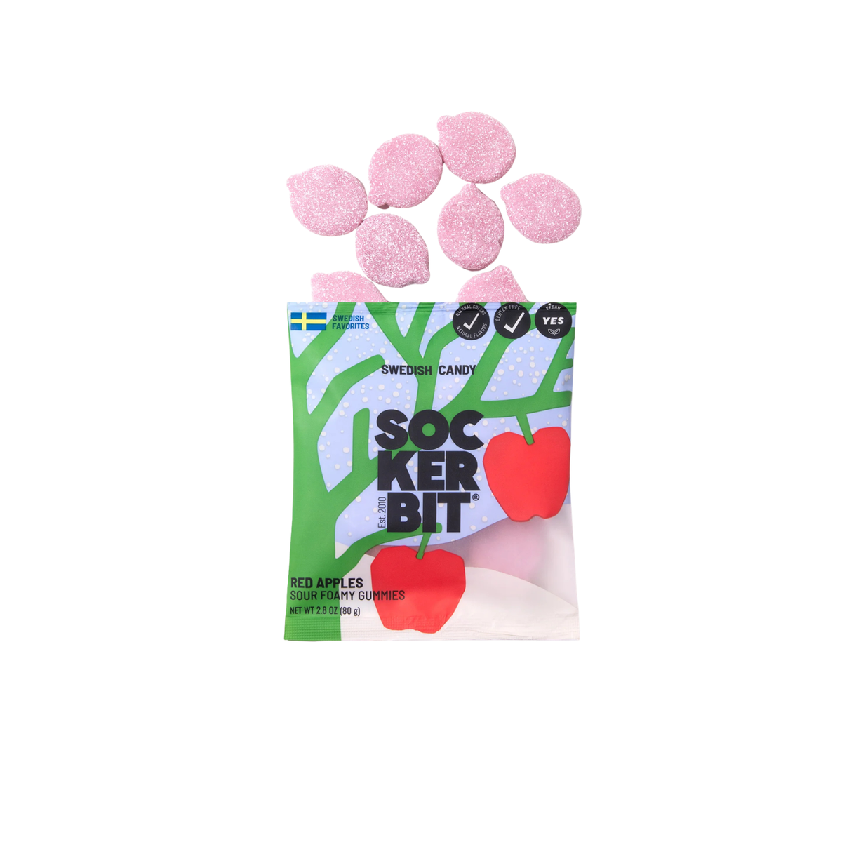 Sockerbit Fizzy Frosted Apples Swedish Candy Bag Accessories Frankie's Exclusives Multi