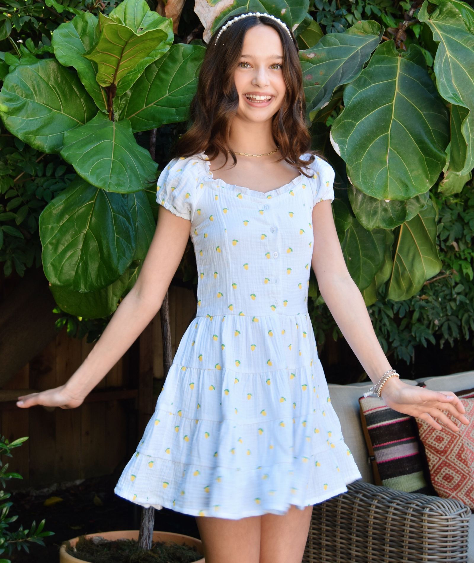FBZ Girls Sorrento Lemon Dress Girls Casual Dresses FBZ Flowers By Zoe
