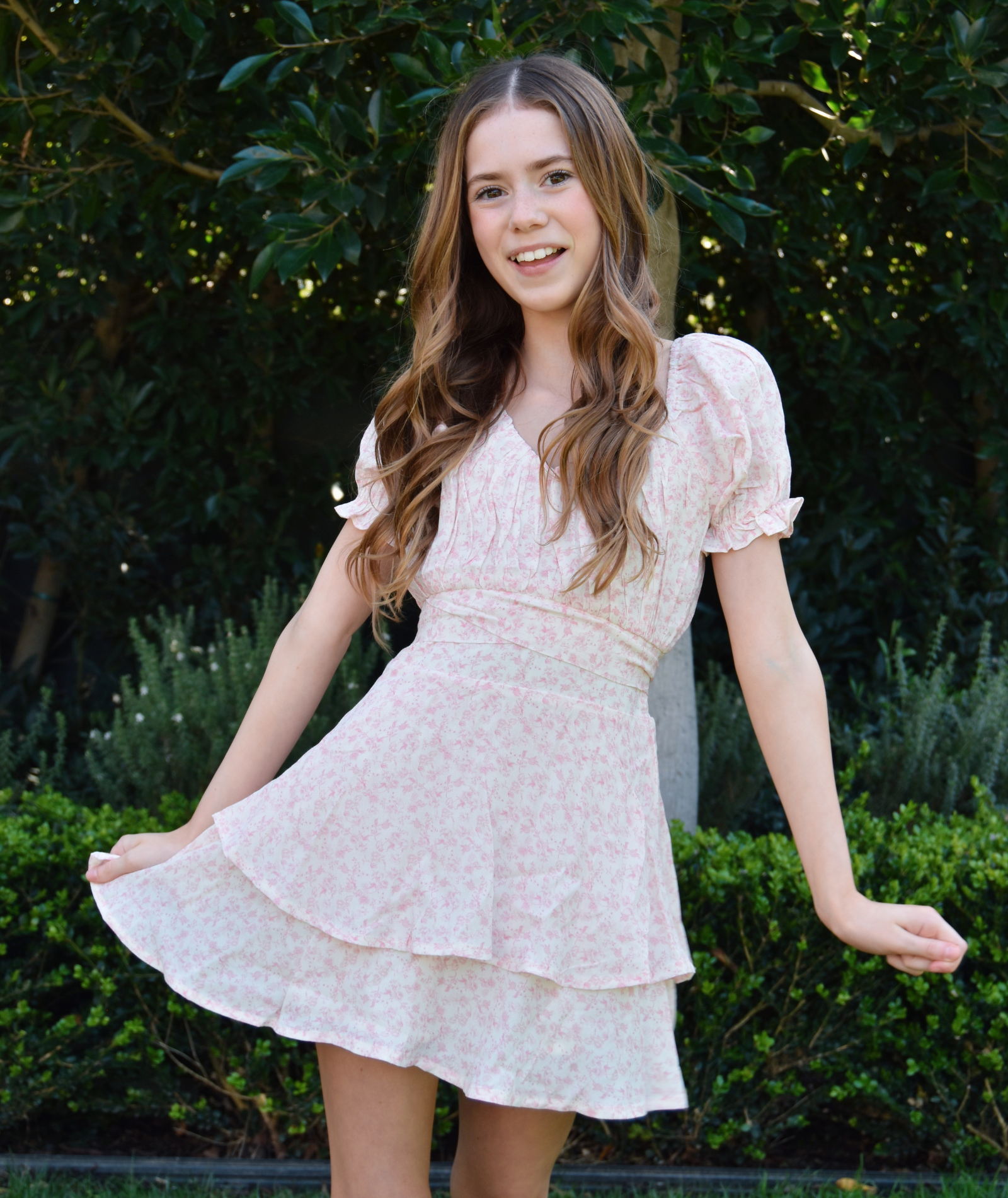 Katie J NYC Girls Pink Mini Toile Delilah Dress Girls Casual Dresses Katie J NYC