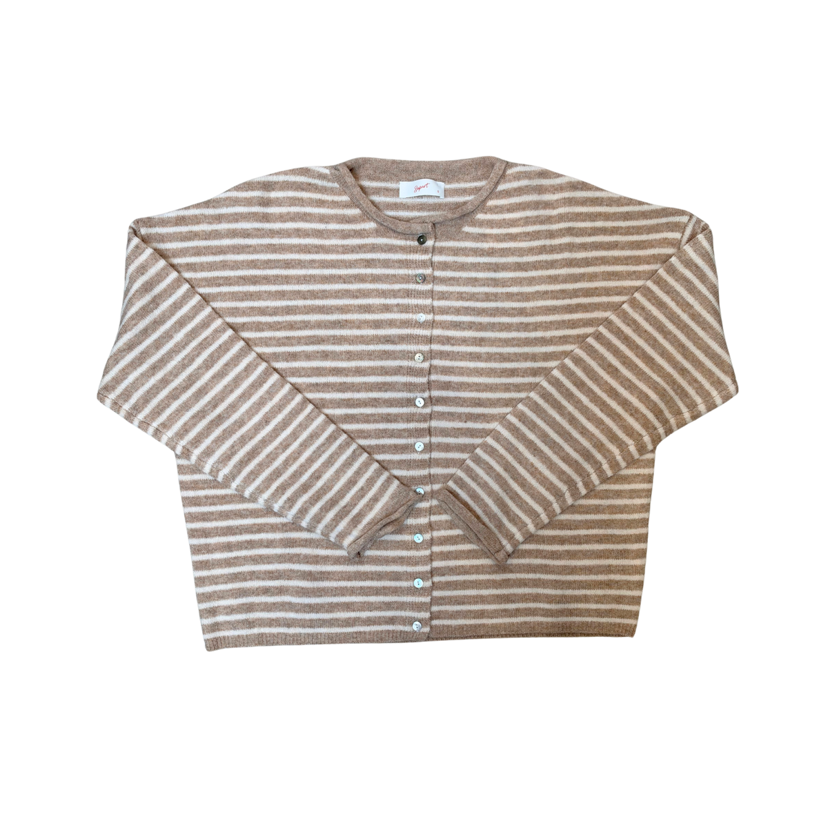8apart Women Carnie Mocha Striped Cardigan