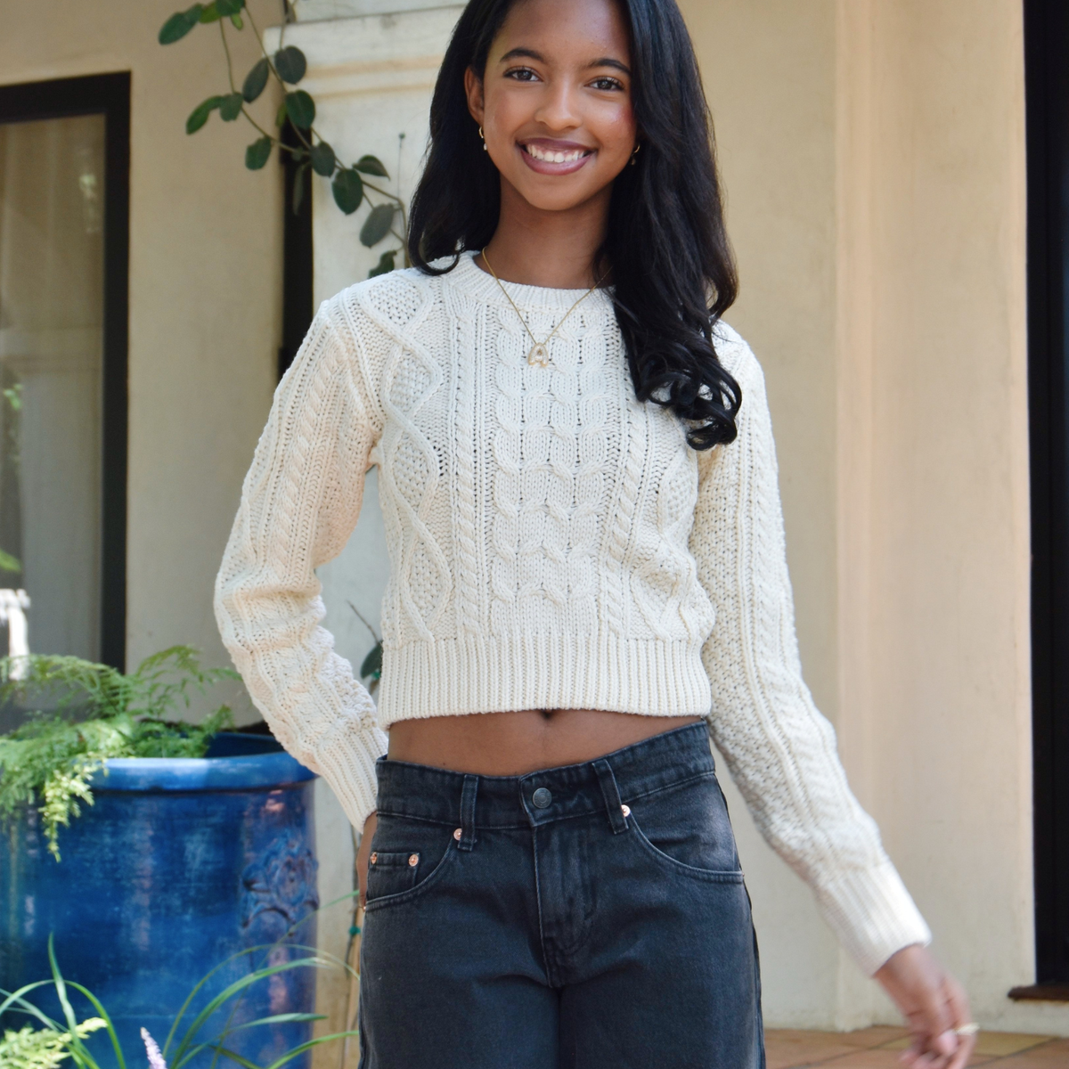 Women & Juniors 8apart Cody Long Sleeve Cable Knit Sweater