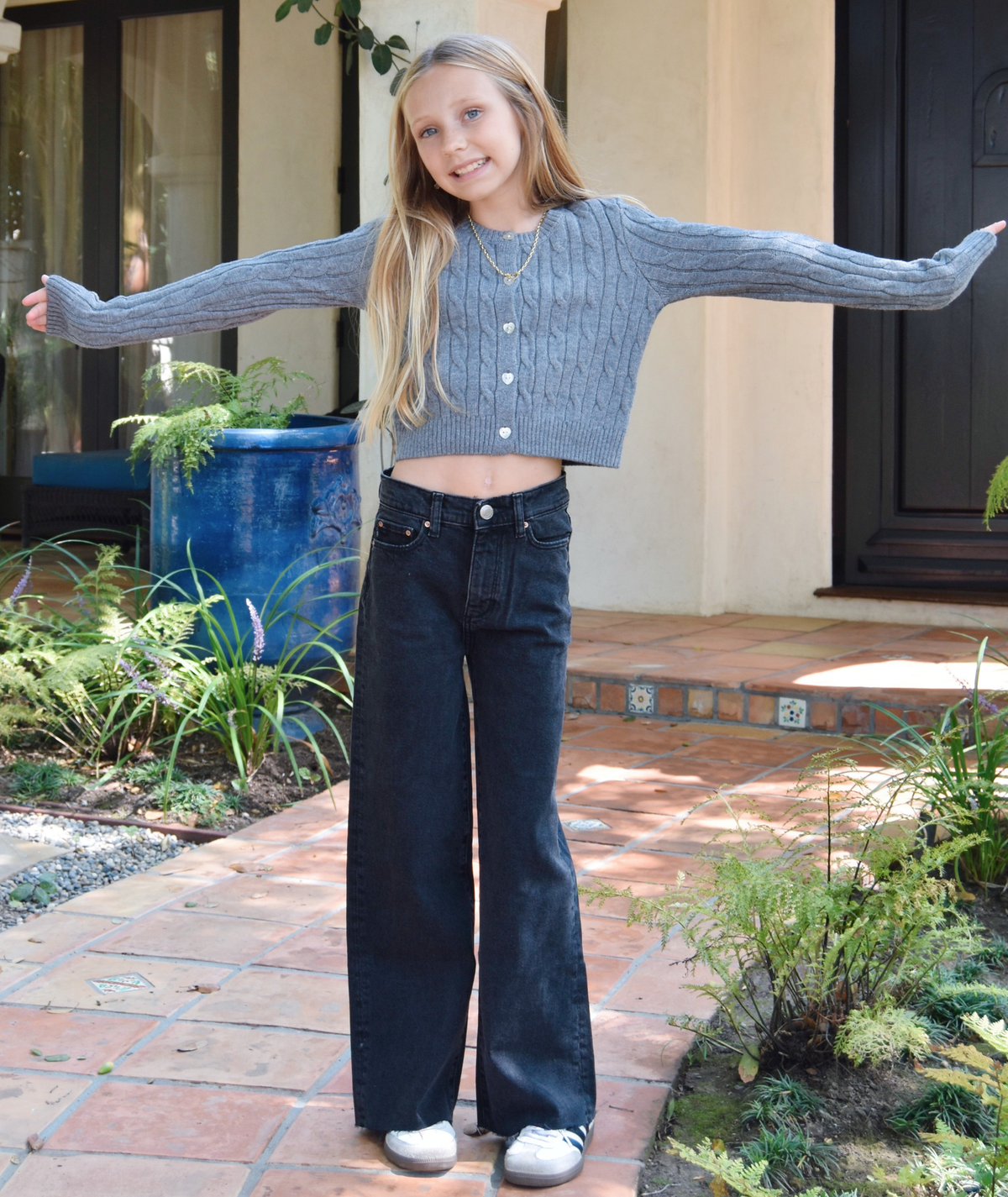 DL1961 Girls Lily Nightshade Wide Leg Jeans Girls Denim DL1961 Black Y/XS (6X)