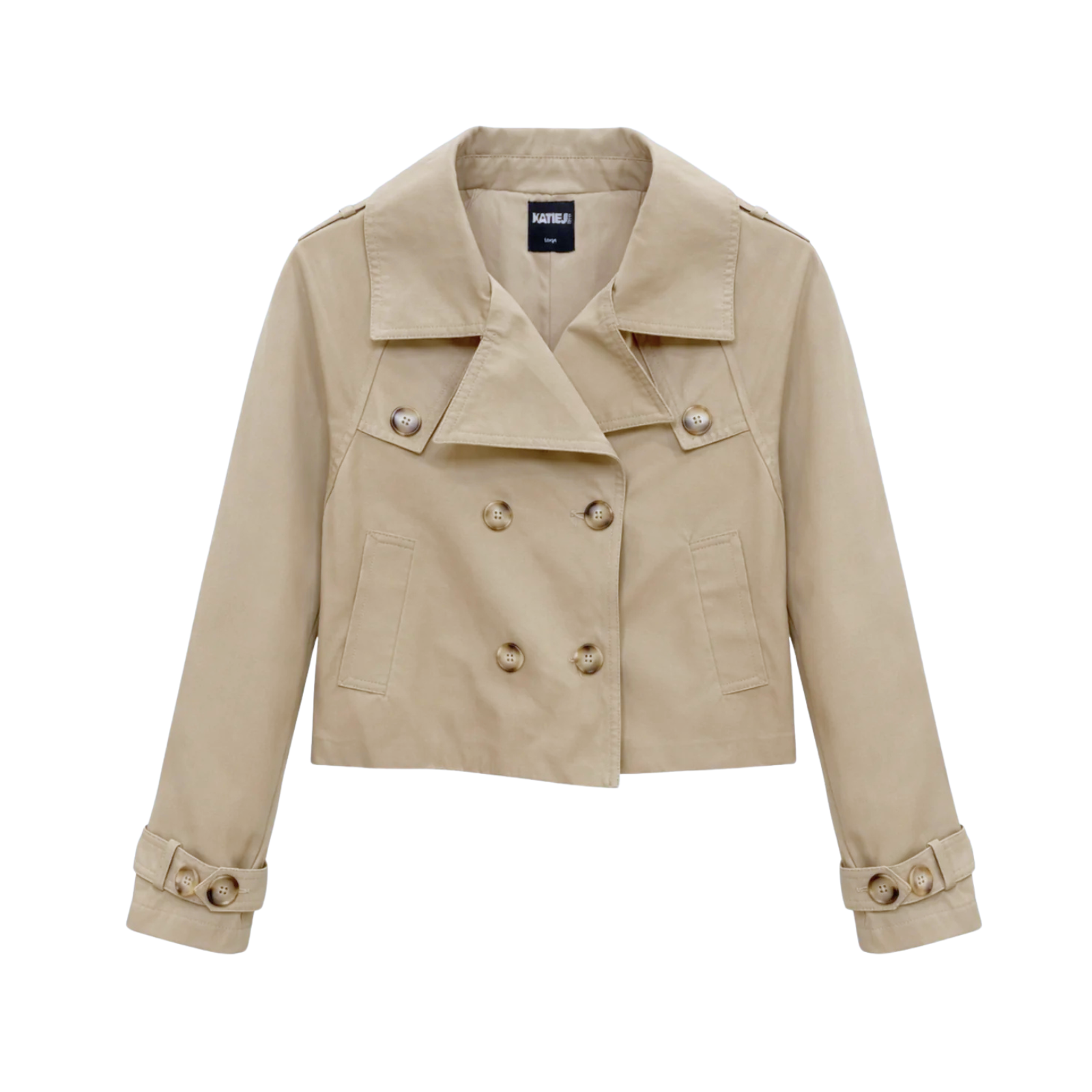 Katie J NYC Girls Vance Cropped Trench Jacket Girls Casual Tops Katie J NYC Tan Y/S (7/8)