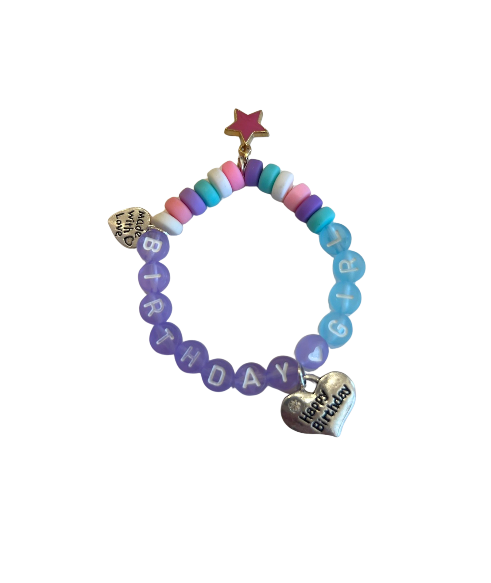 Birthday Girl Crystal Charm Bracelet Jewelry - Young Cori's Arm Candy Multi