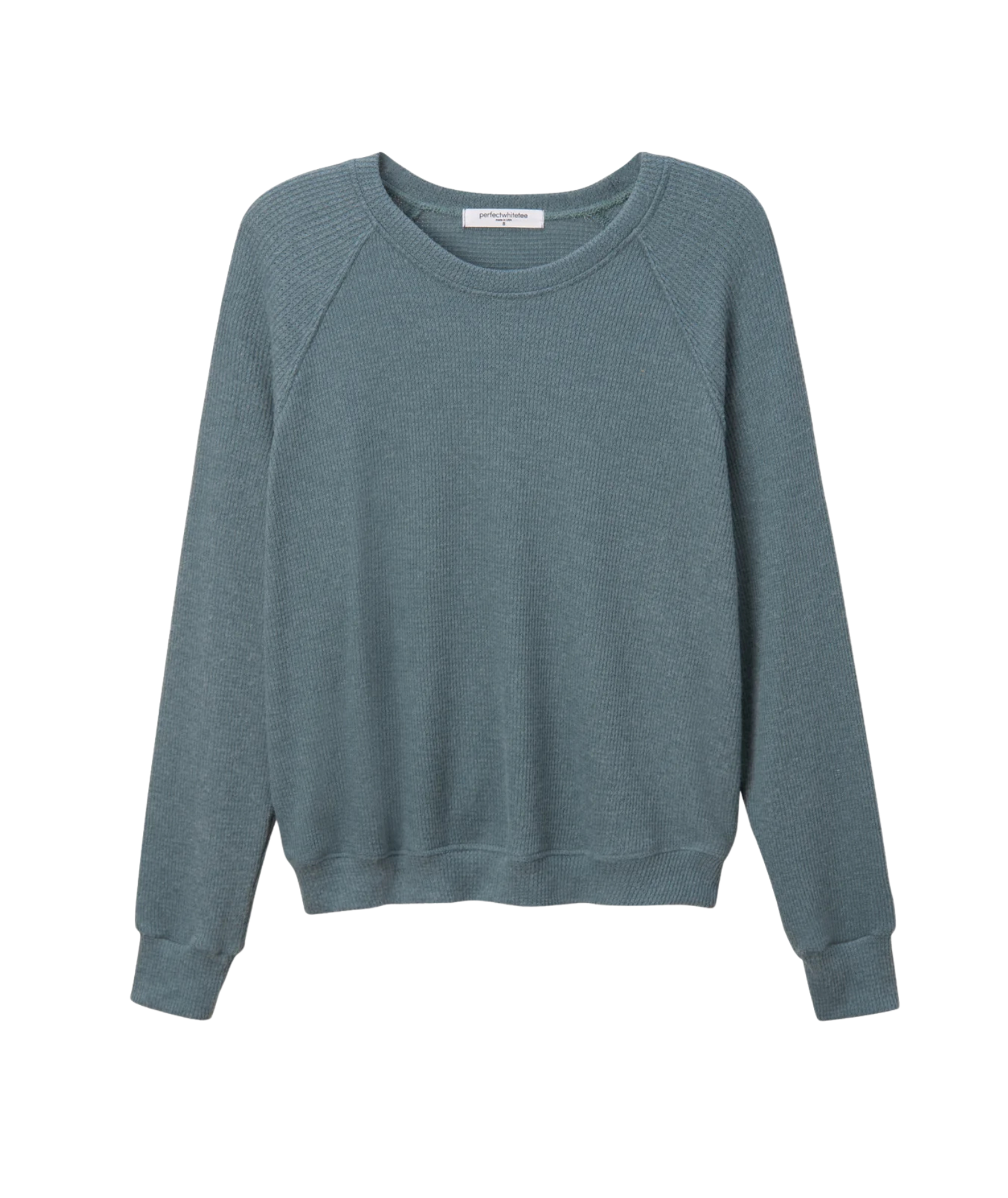 Perfect White Tee Women Cooper Brushed Waffle Crew Sweatshirt Womens Casual Tops Perfect White Tee