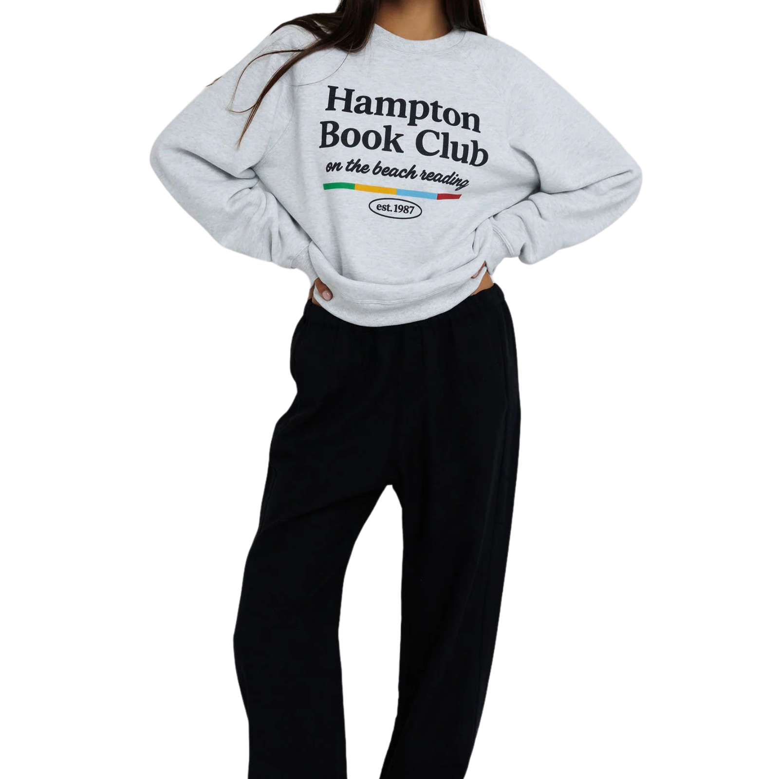 Sunny Somewhere Women Hampton Book Club Sweatshirt Womens Casual Tops Sunny Somewhere Heather Ash Juniors/Women XS