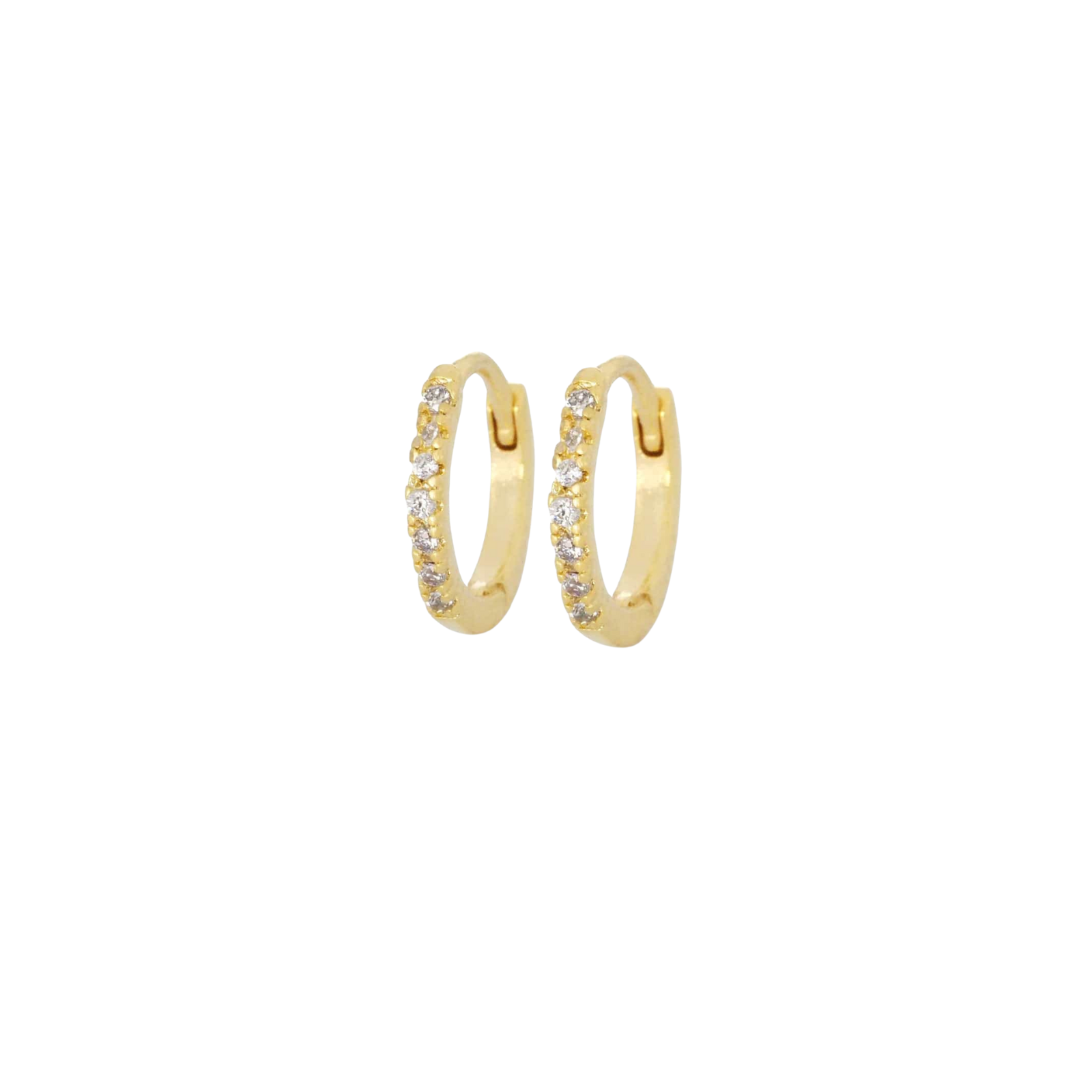 TAI All Around CZ Medium Gold Huggies Jewelry - Trend TAI Gold