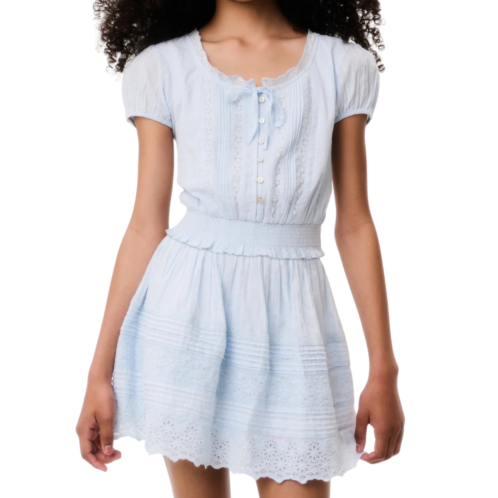 Love Shack Fancy Tween Mini Sani Skirt Blue Finch Girls Casual Bottoms Love Shack Fancy Floral Y/S (7/8)