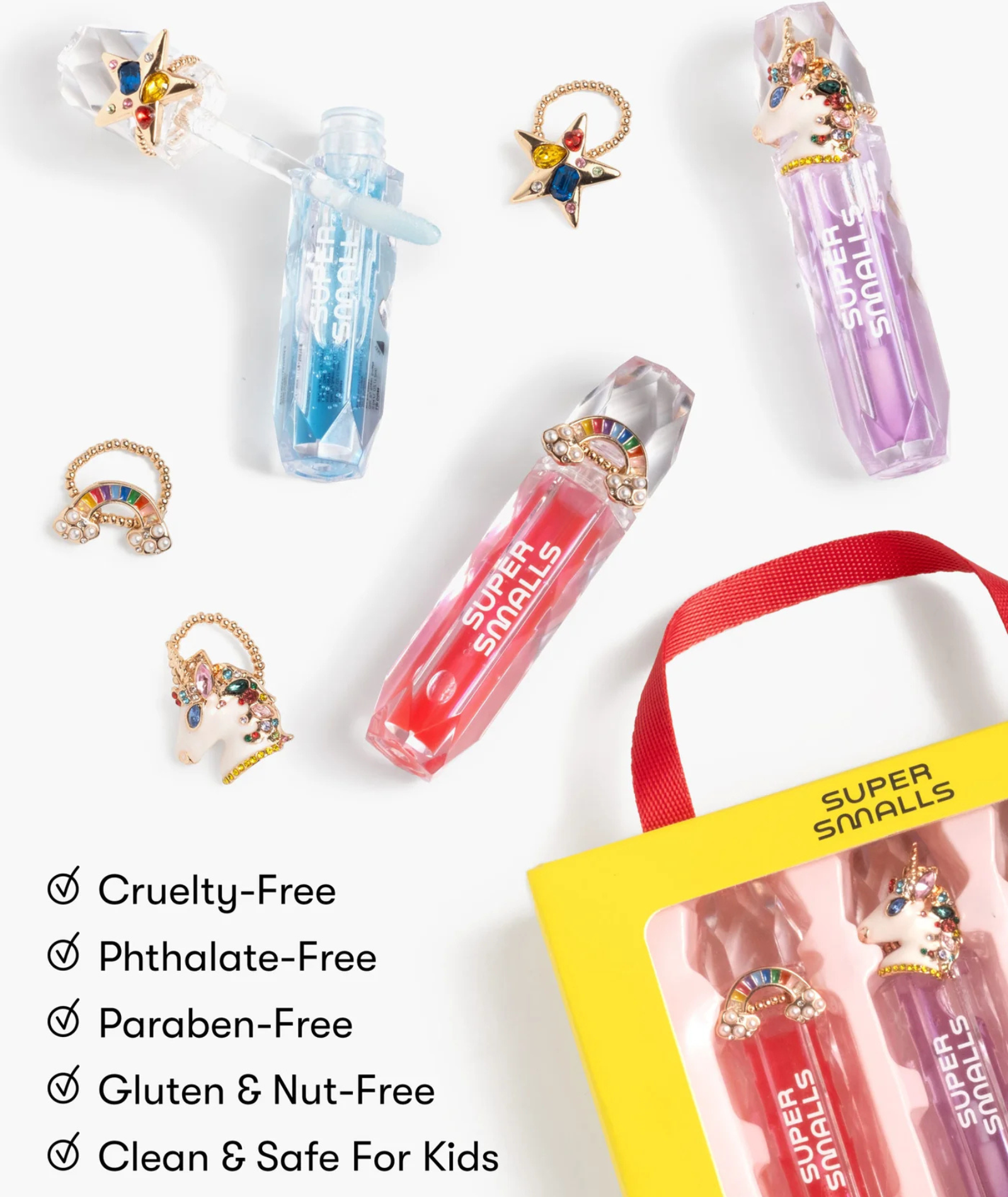 Super Smalls Gloss It Rainbow Lip Gloss Ring Set Accessories Super Smalls