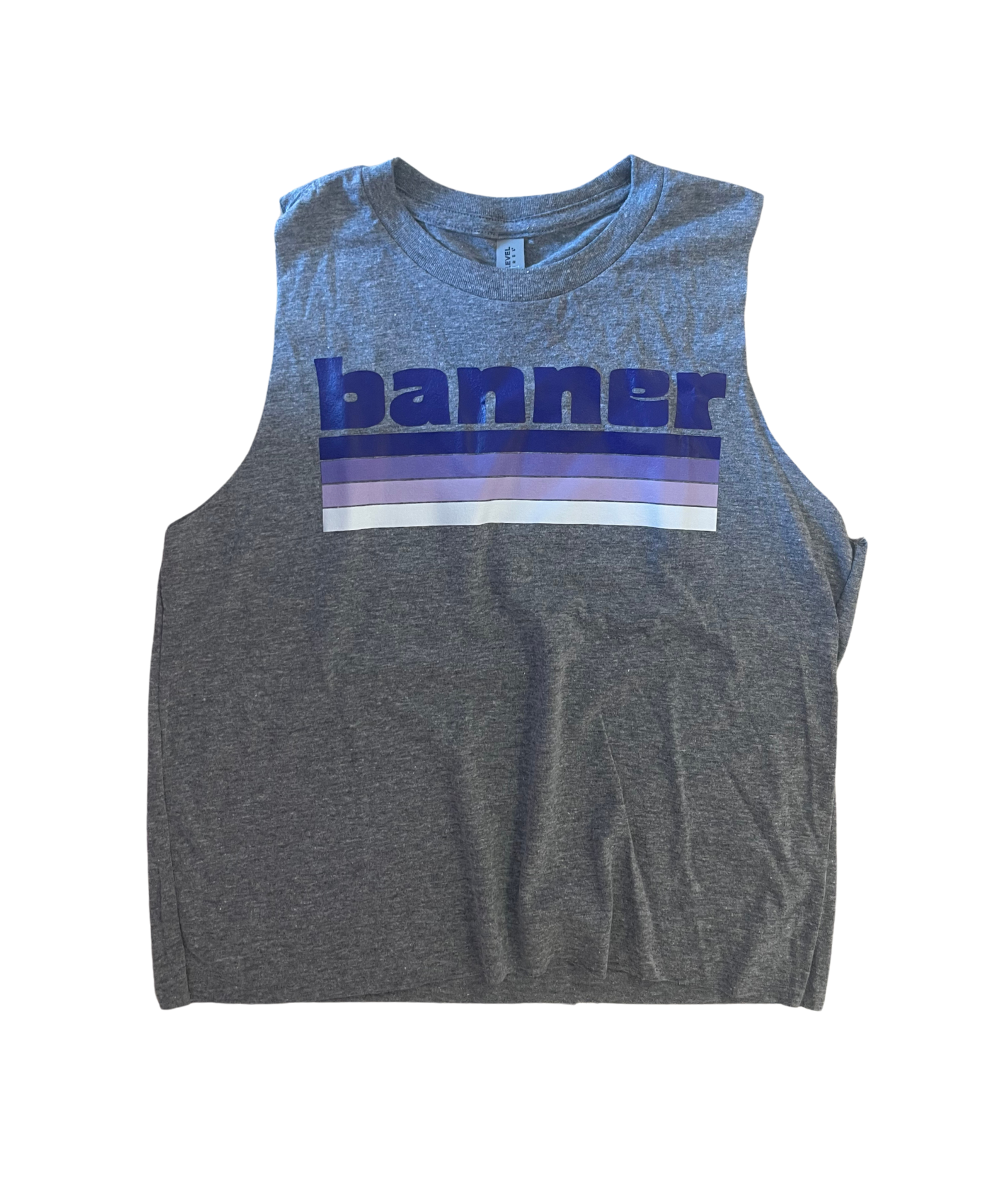 Girls Camp Banner Chunky Lines Heather Grey Camp Tank Girls Casual Tops Frankie's Exclusives Grey Y/S (6/8)