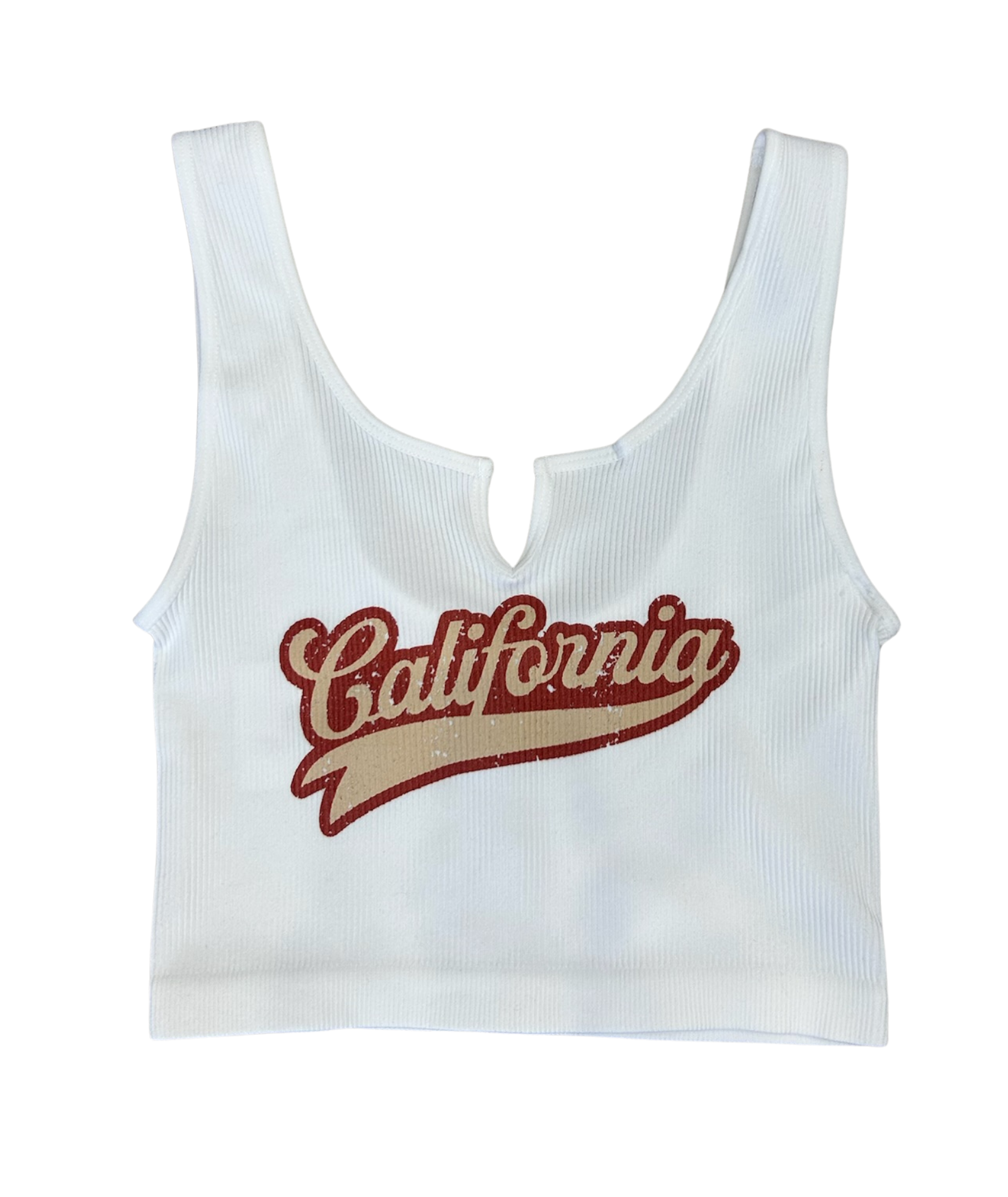 8apart Women Nez California Notched Front Tank Womens Casual Tops 8apart White Juniors/Women S/M