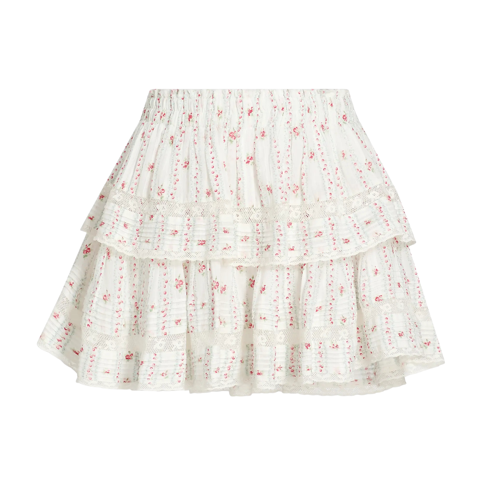 Love Shack Fancy Women Ruffle Mini Skirt Poppy Red Womens Casual Bottoms Love Shack Fancy Floral Juniors/Women XXS
