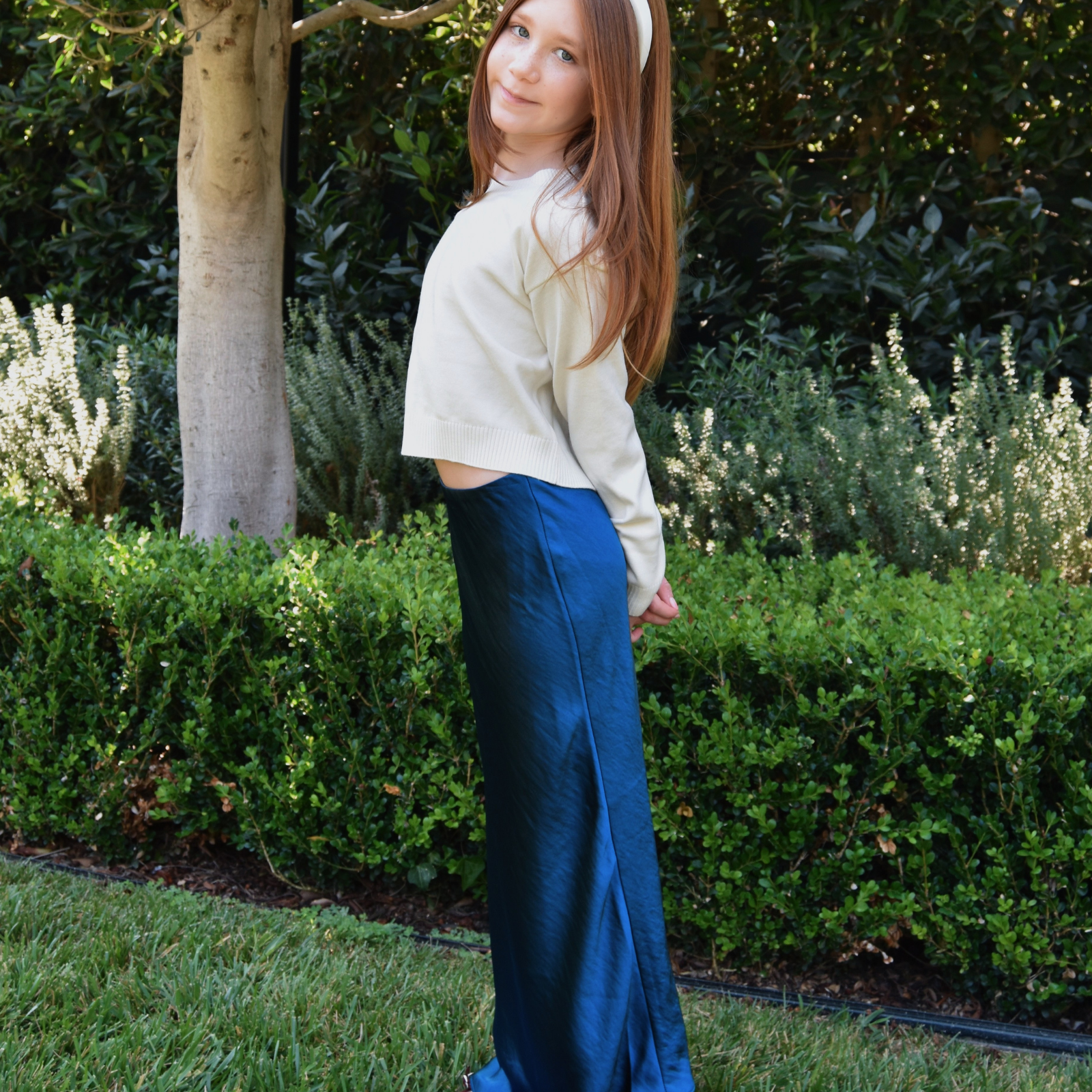 Katie J NYC Juniors Anastasia Satin Maxi Skirt