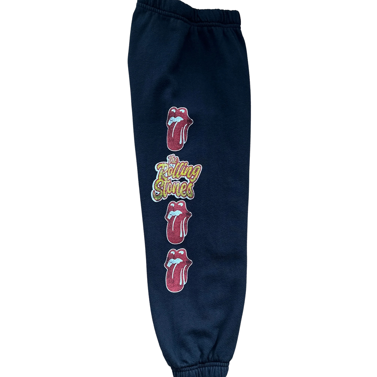 Rowdy Sprout Girls Rolling Stones Tongue Sweatpants Washed Black Girls Casual Bottoms Rowdy Sprout Black Y/XS (6X)