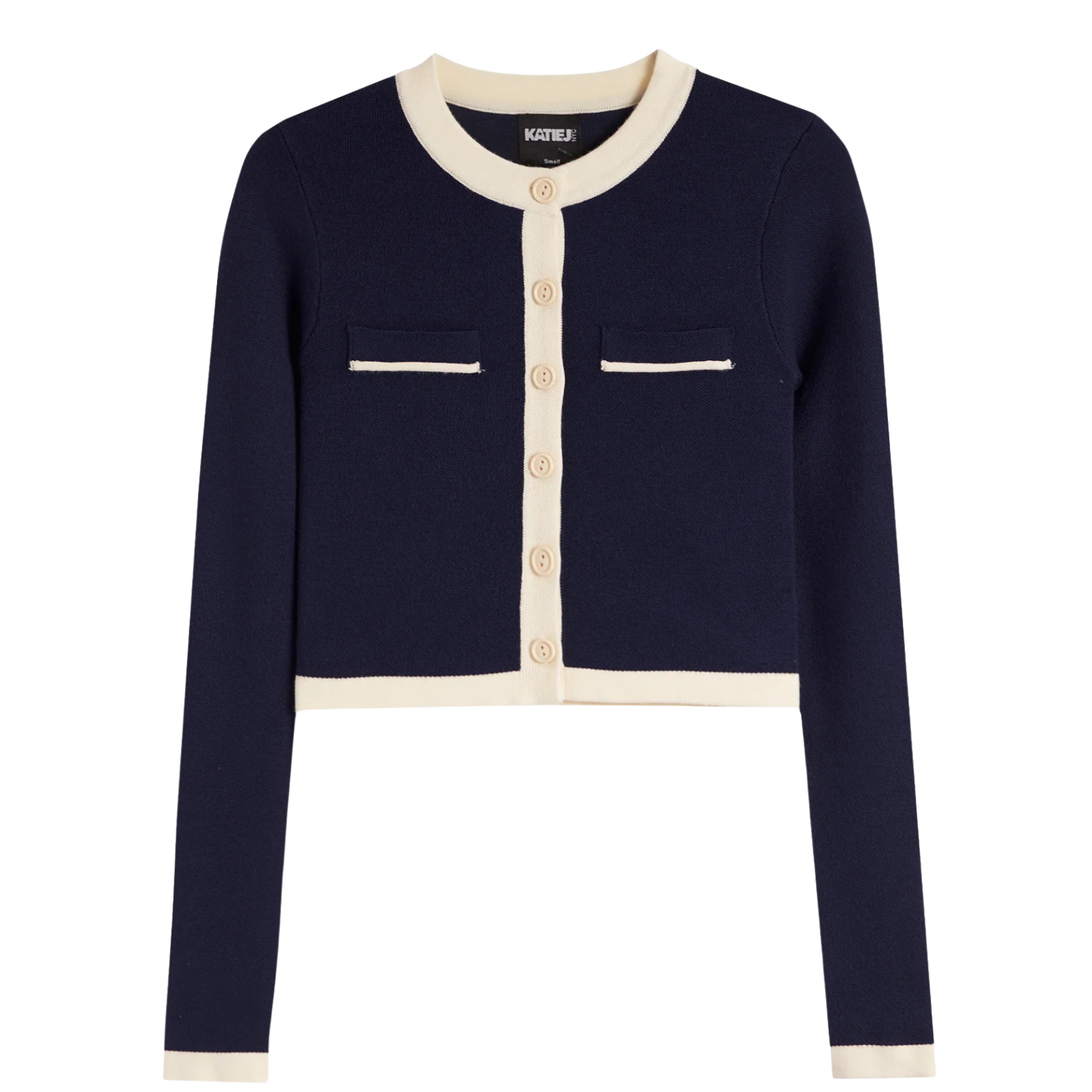 Katie J NYC Girls Whitney Cardigan Evening Blue/Cream Girls Special Tops Katie J NYC Evening Blue Y/S (7/8)