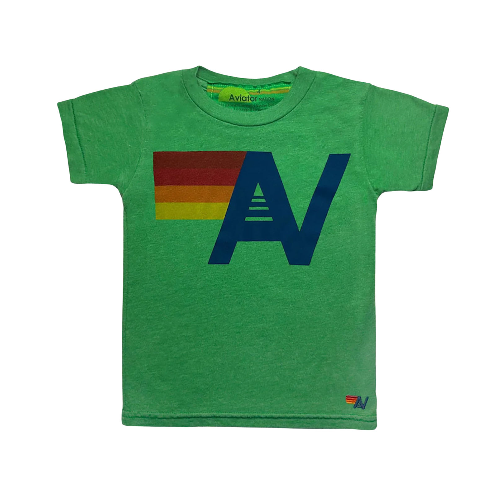 Aviator Nation Kids Logo Tee Girls Casual Tops Aviator Nation Kelly Green Y/4