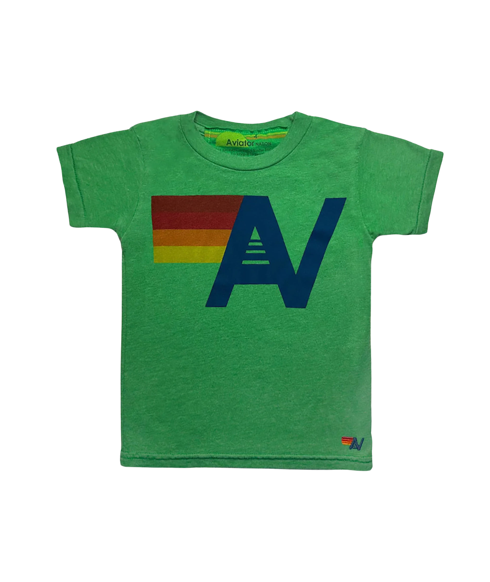 Aviator Nation Kids Logo Tee Girls Casual Tops Aviator Nation Kelly Green Y/4