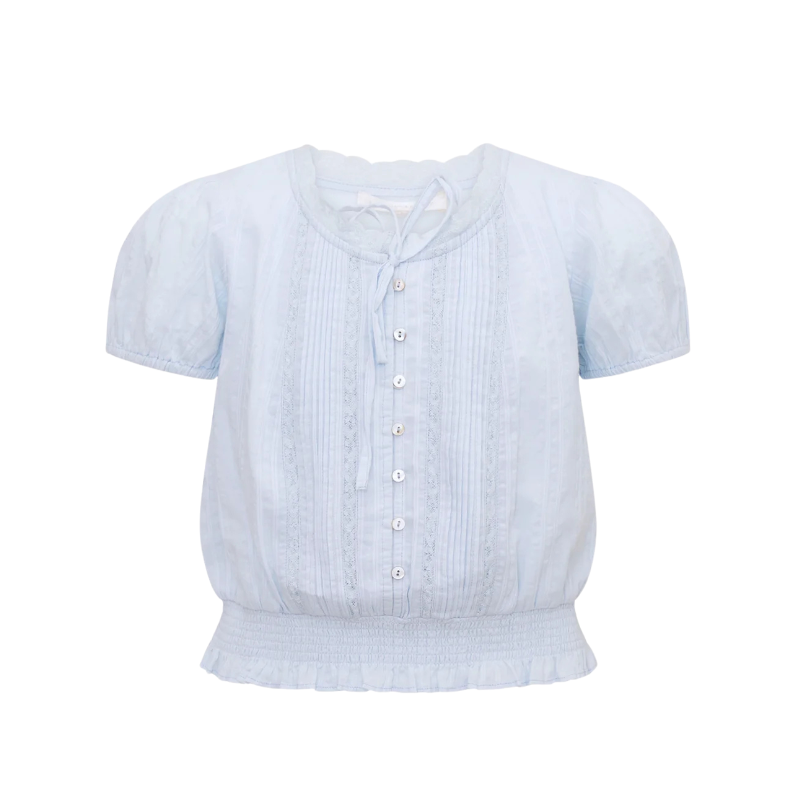 Love Shack Fancy Tween Shoreline Top Blue Finch Girls Casual Tops Love Shack Fancy Floral Y/S (7/8)