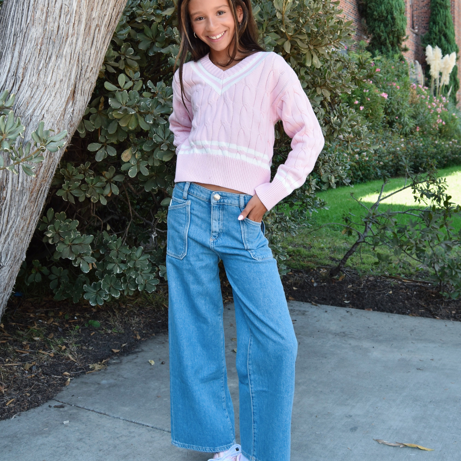 DL1961 Girls Lily Skyfade Aura Wide Leg Jeans
