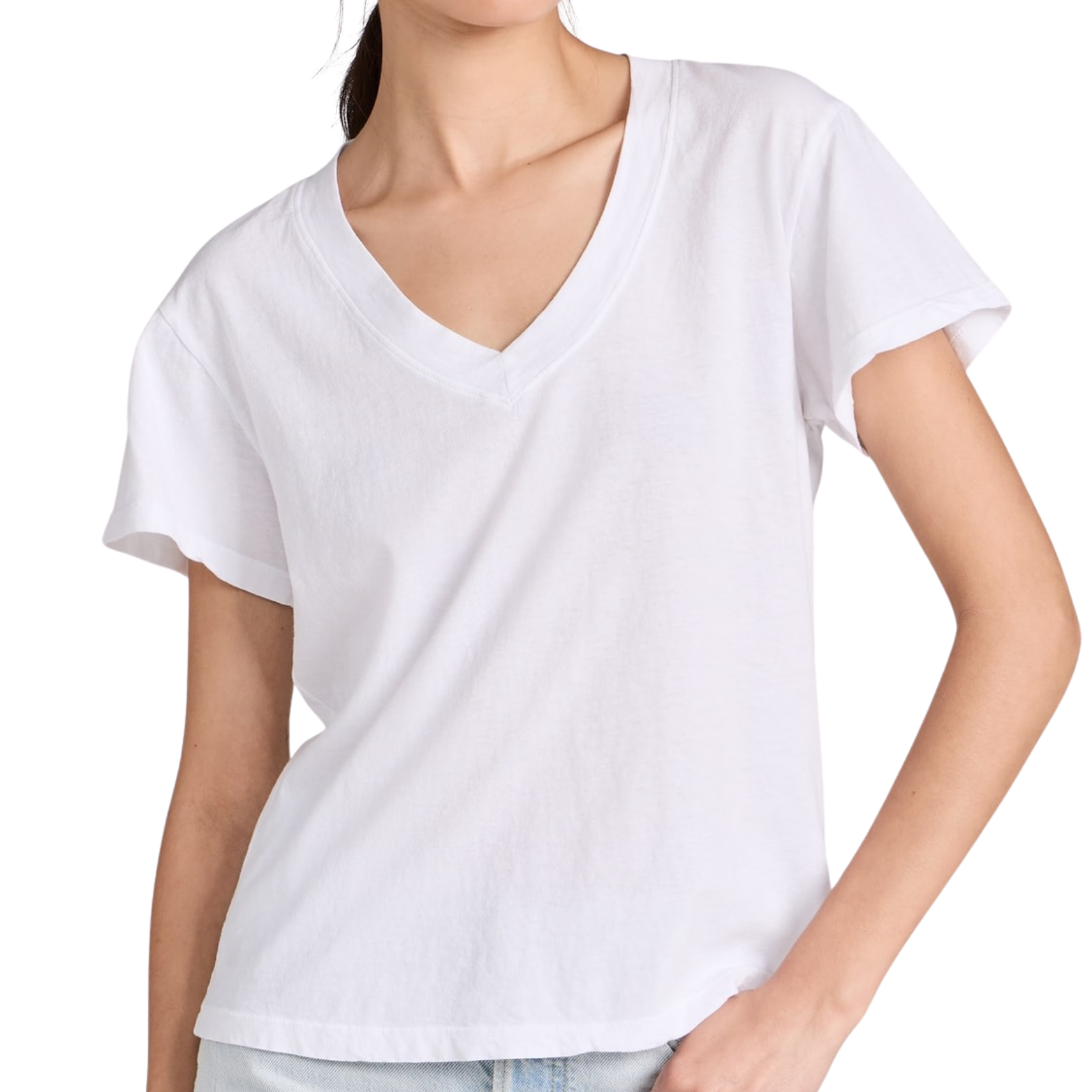Perfect White Tee Women Hendrix Boxy V Neck Tee Womens Casual Tops Perfect White Tee White Juniors/Women XS