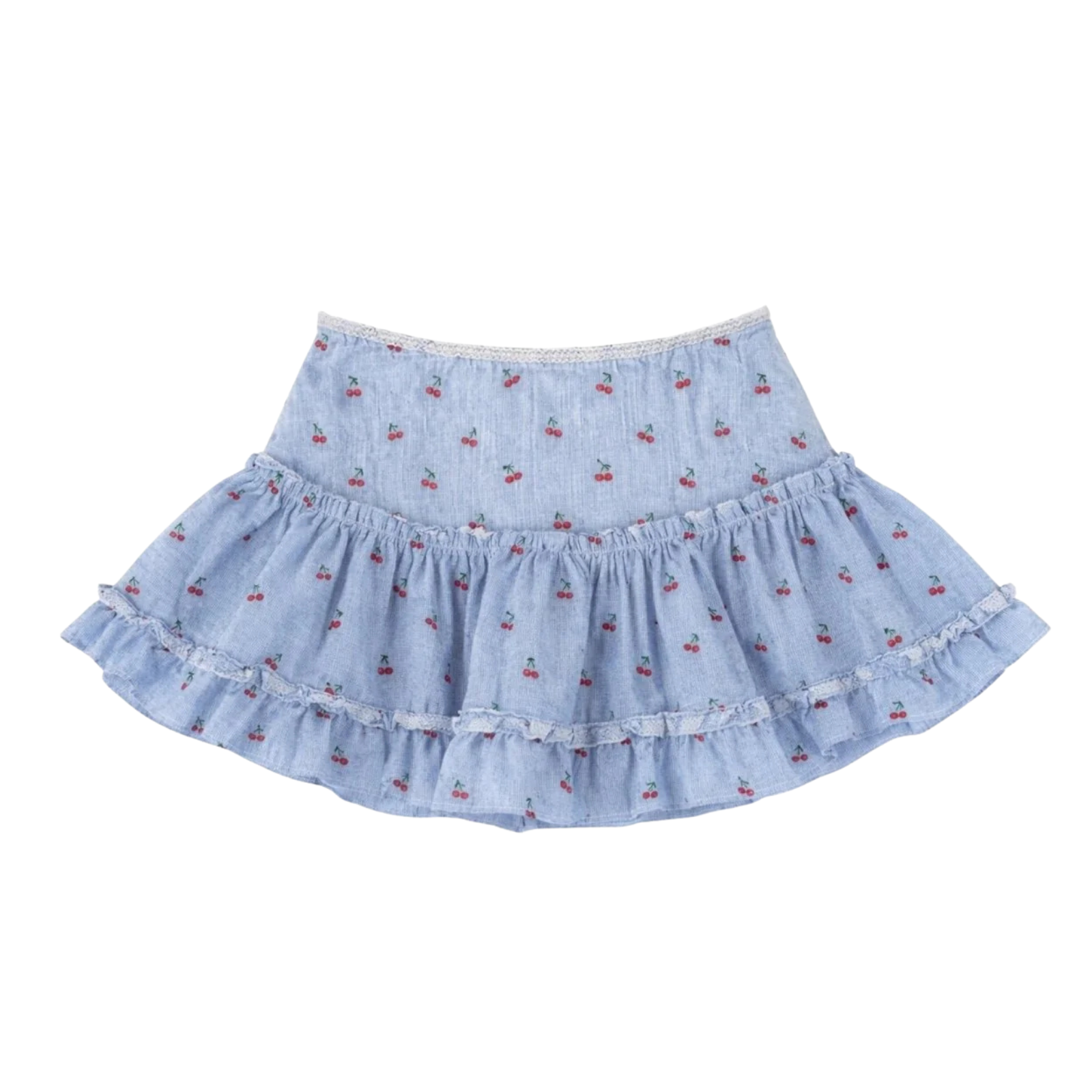 Katie J NYC Girls Cherry Seersucker Dixie Skirt