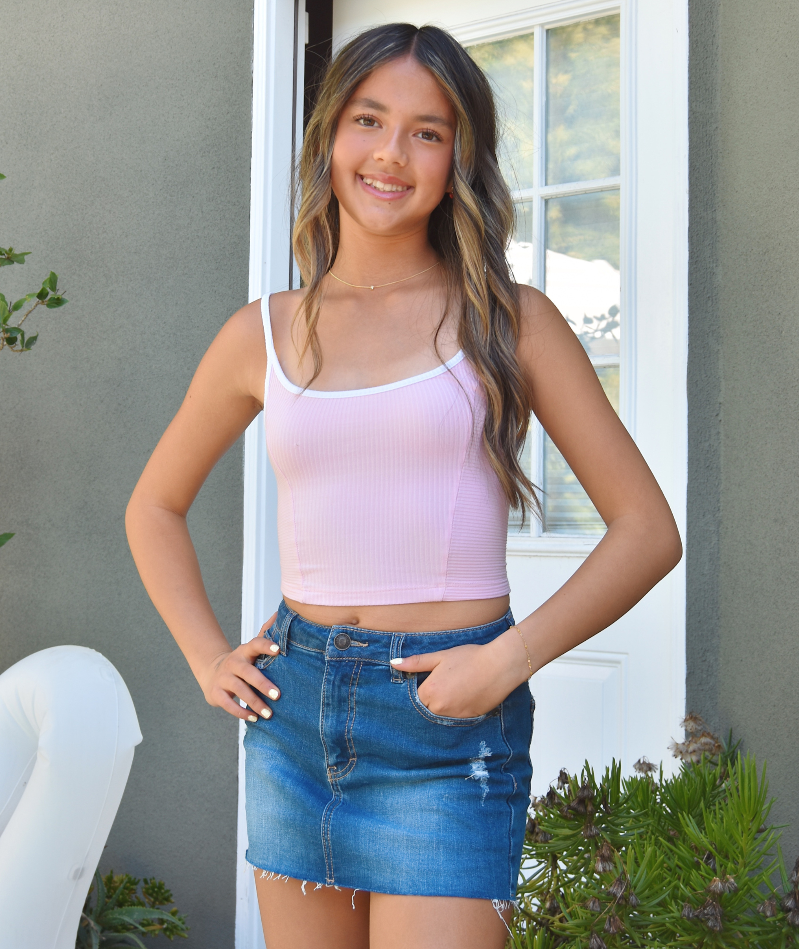 Katie J NYC Girls Miami Mid Wash Denim Skirt Girls Denim Katie J NYC
