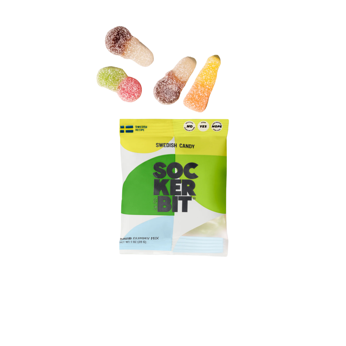 Sockerbit Sour Single Serving Swedish Candy Bag Accessories Frankie's Exclusives Multi