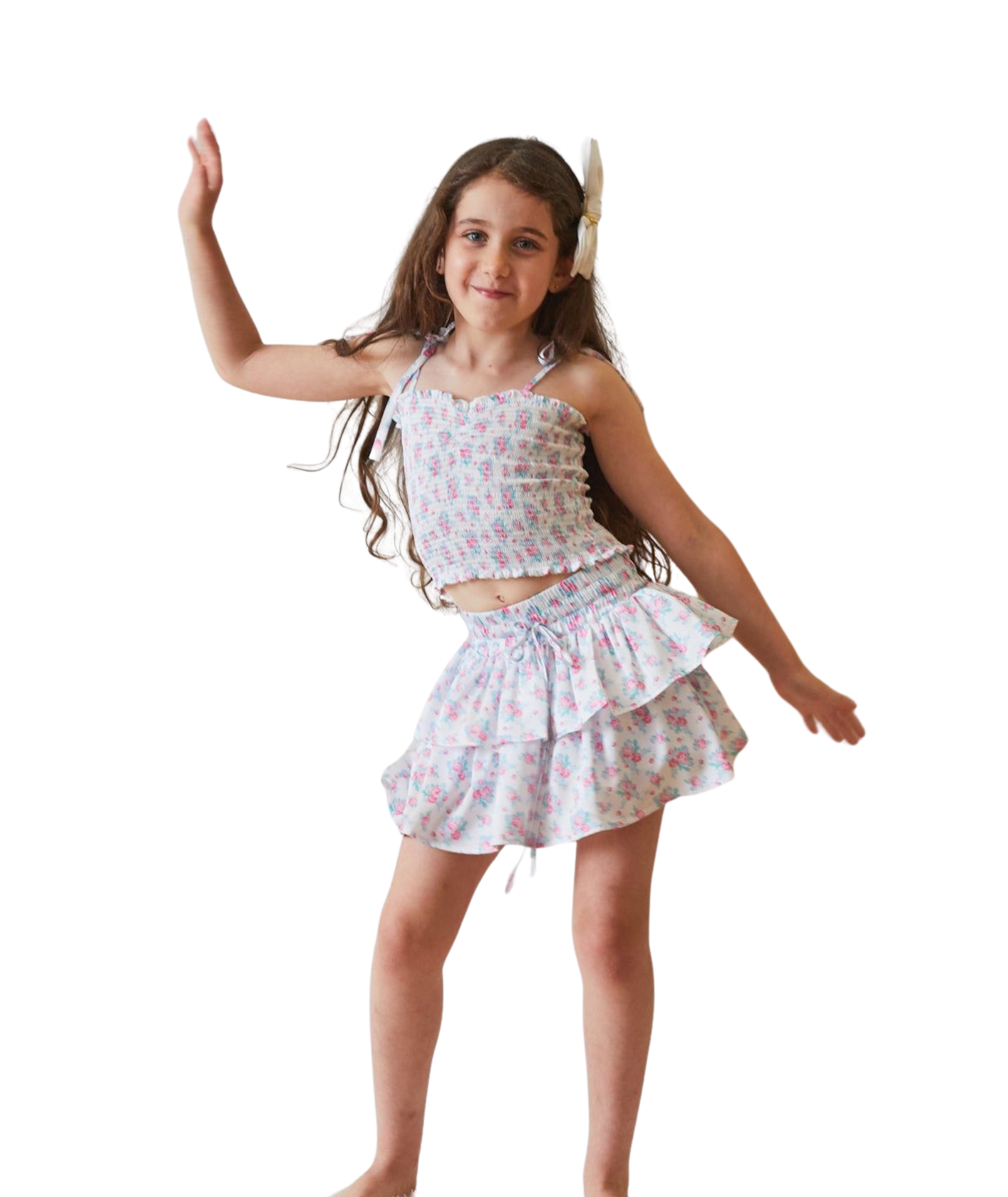 Theme Girls Georgia Romantic Rose Satin Smock Top Girls Casual Tops Theme-NYC