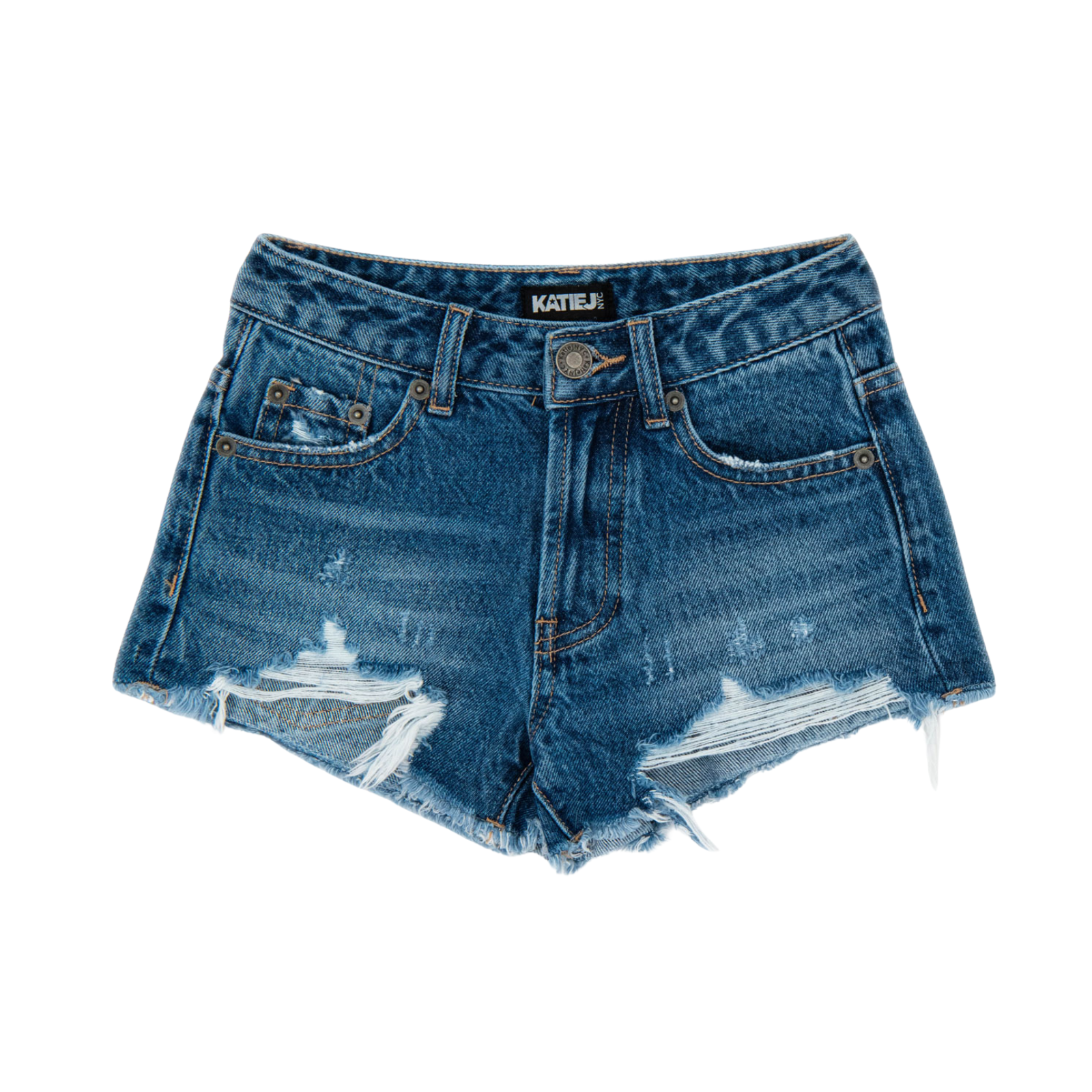 Katie J NYC Juniors Malibu Dark Wash Jean Shorts Womens Denim Katie J NYC Denim Juniors/Women XS