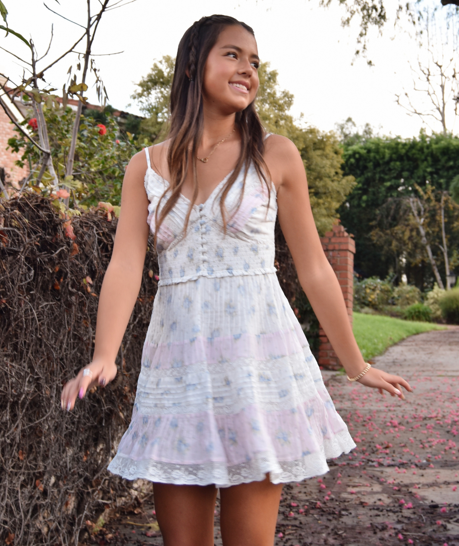 Love Shack Fancy Women Krista Dress Lilac Vanilla Womens Casual Dresses Love Shack Fancy